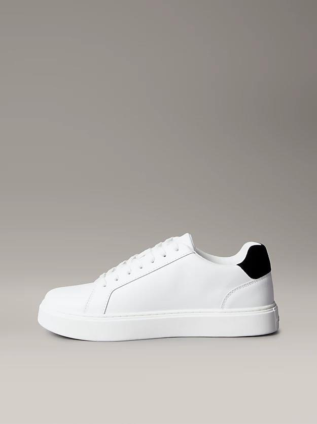 Calvin Klein Calvin Klein Erkek Rahat Taban Bağcıklı Deri Düz Taban Beyaz Sneaker YM0YM01435-01W
