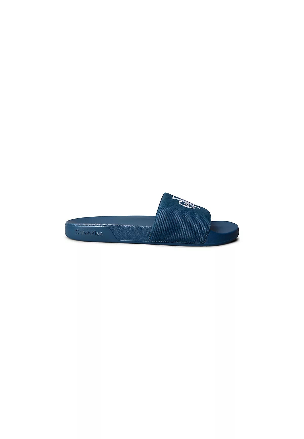 Calvin Klein Calvin Klein Erkek Rahat Taban Deri CK Desen Günlük Kullanım Lacivert Terlik YM0YM01393-BAI