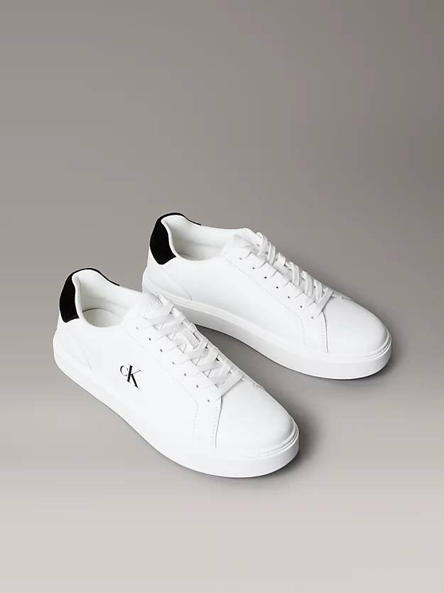 Calvin Klein Calvin Klein Erkek Rahat Taban Bağcıklı Deri Düz Taban Beyaz Sneaker YM0YM01435-01W