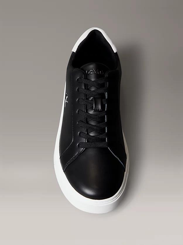 Calvin Klein Calvin Klein Erkek Rahat Taban Bağcıklı Deri Düz Taban Siyah Sneaker YM0YM01435-0GM