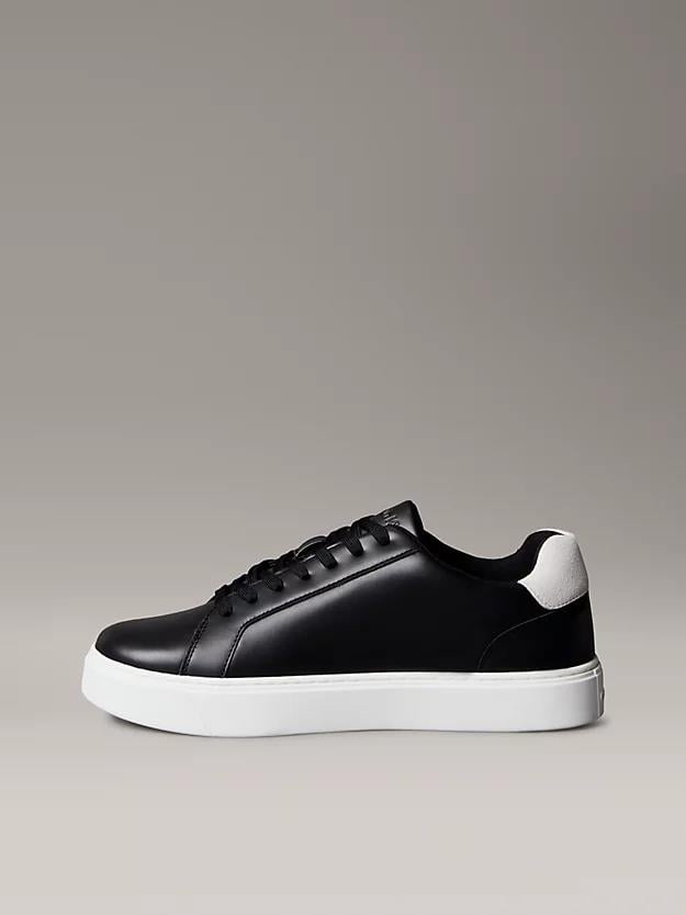 Calvin Klein Calvin Klein Erkek Rahat Taban Bağcıklı Deri Düz Taban Siyah Sneaker YM0YM01435-0GM