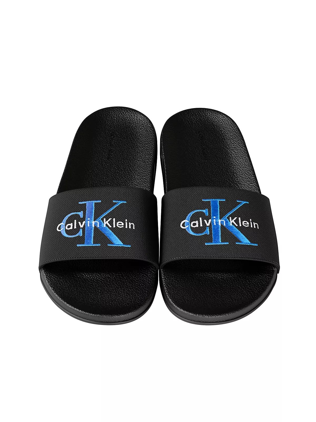 Calvin Klein Calvin Klein Erkek Rahat Taban Deri CK Desen Günlük Kullanım Siyah Terlik YM0YM01393-01I