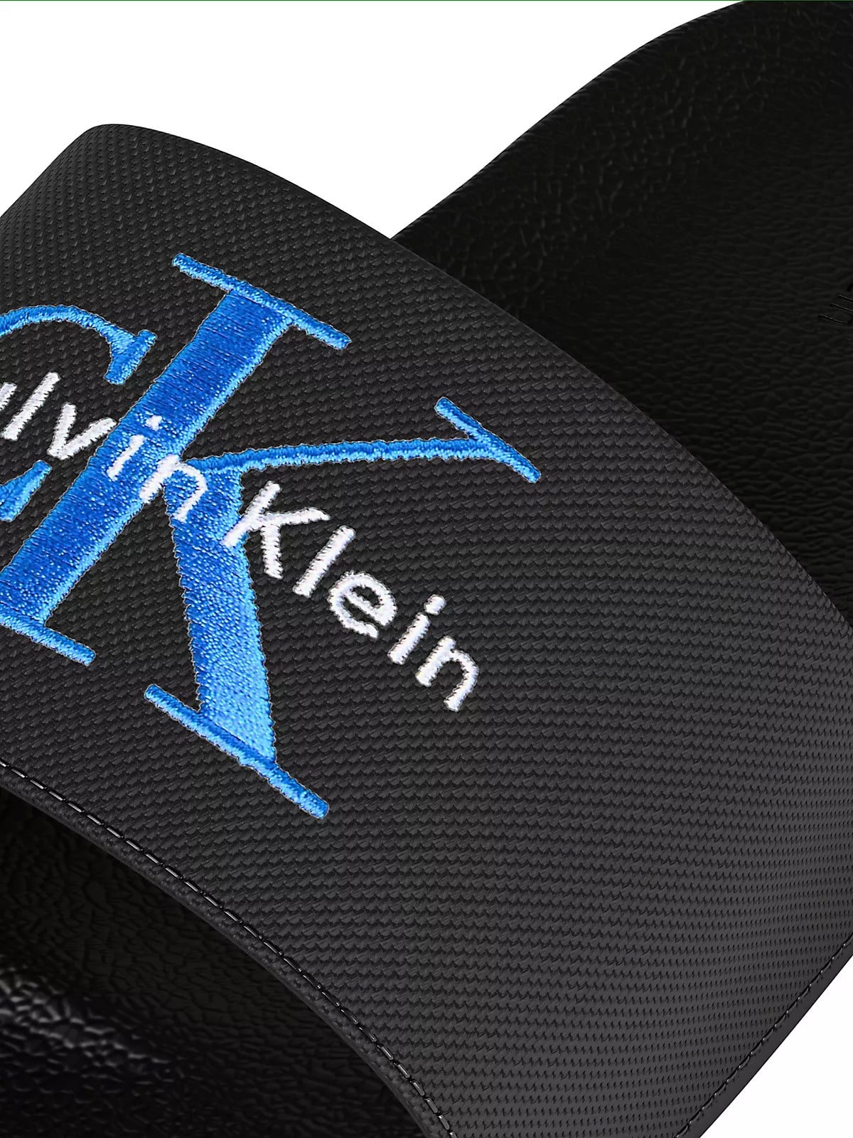 Calvin Klein Calvin Klein Erkek Rahat Taban Deri CK Desen Günlük Kullanım Siyah Terlik YM0YM01393-01I