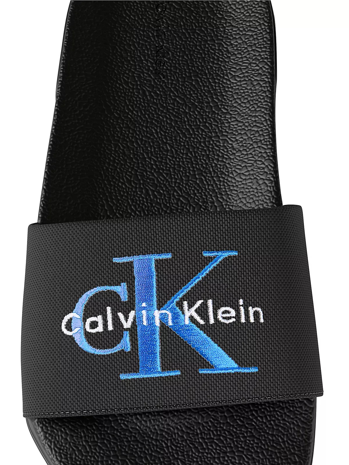 Calvin Klein Calvin Klein Erkek Rahat Taban Deri CK Desen Günlük Kullanım Siyah Terlik YM0YM01393-01I