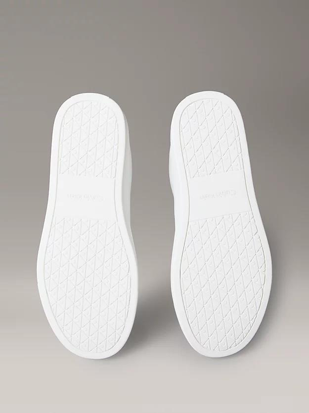 Calvin Klein Calvin Klein Erkek Rahat Taban Bağcıklı Deri Düz Taban Beyaz Sneaker YM0YM01435-01W