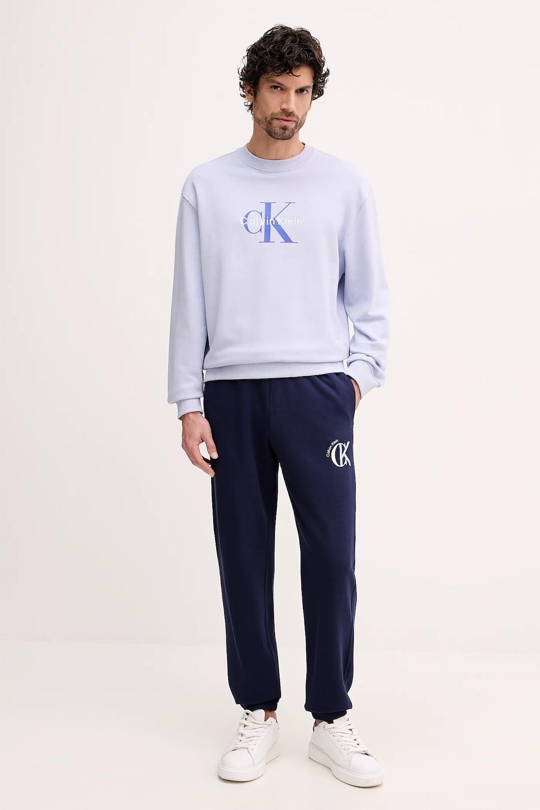 Calvin Klein Calvin Klein Erkek Regular Fit Beli ve Paçası Lastikli %100 Pamuklu Lacivert Eşofman Altı LV04RE256G-WFW