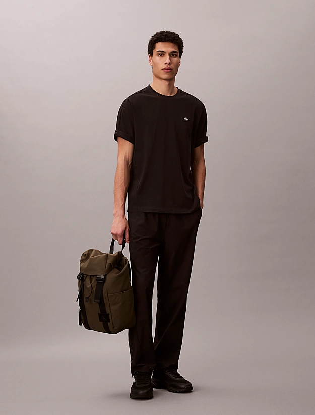 Calvin Klein Calvin Klein Erkek Regular Fit Yuvarlak Yakalı CK Logo Etiketli Kısa Kollu Siyah T-Shirt LVGMS6K112-UB1