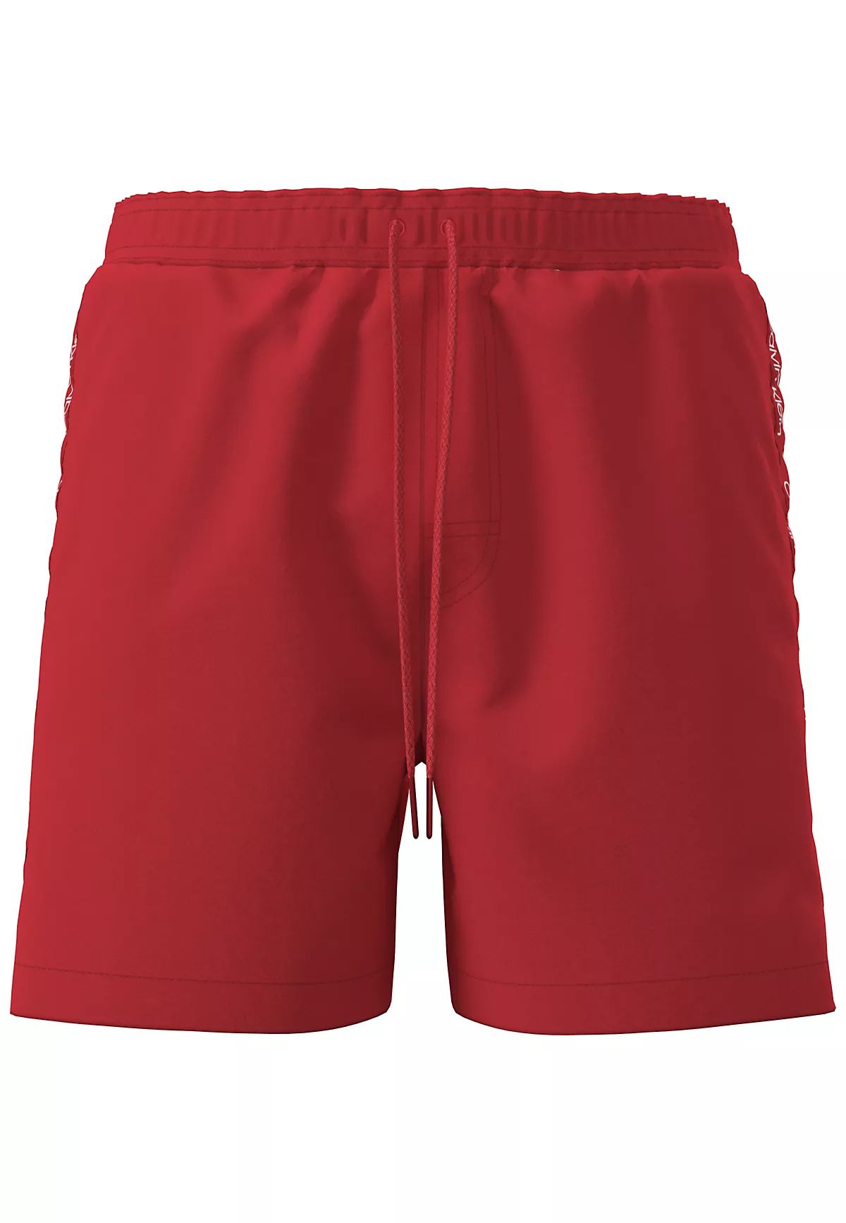 Calvin Klein Calvin Klein Erkek Regular Fit Yanları Logo Şeritli Kırmızı Deniz Şortu LV00N61002-XU9