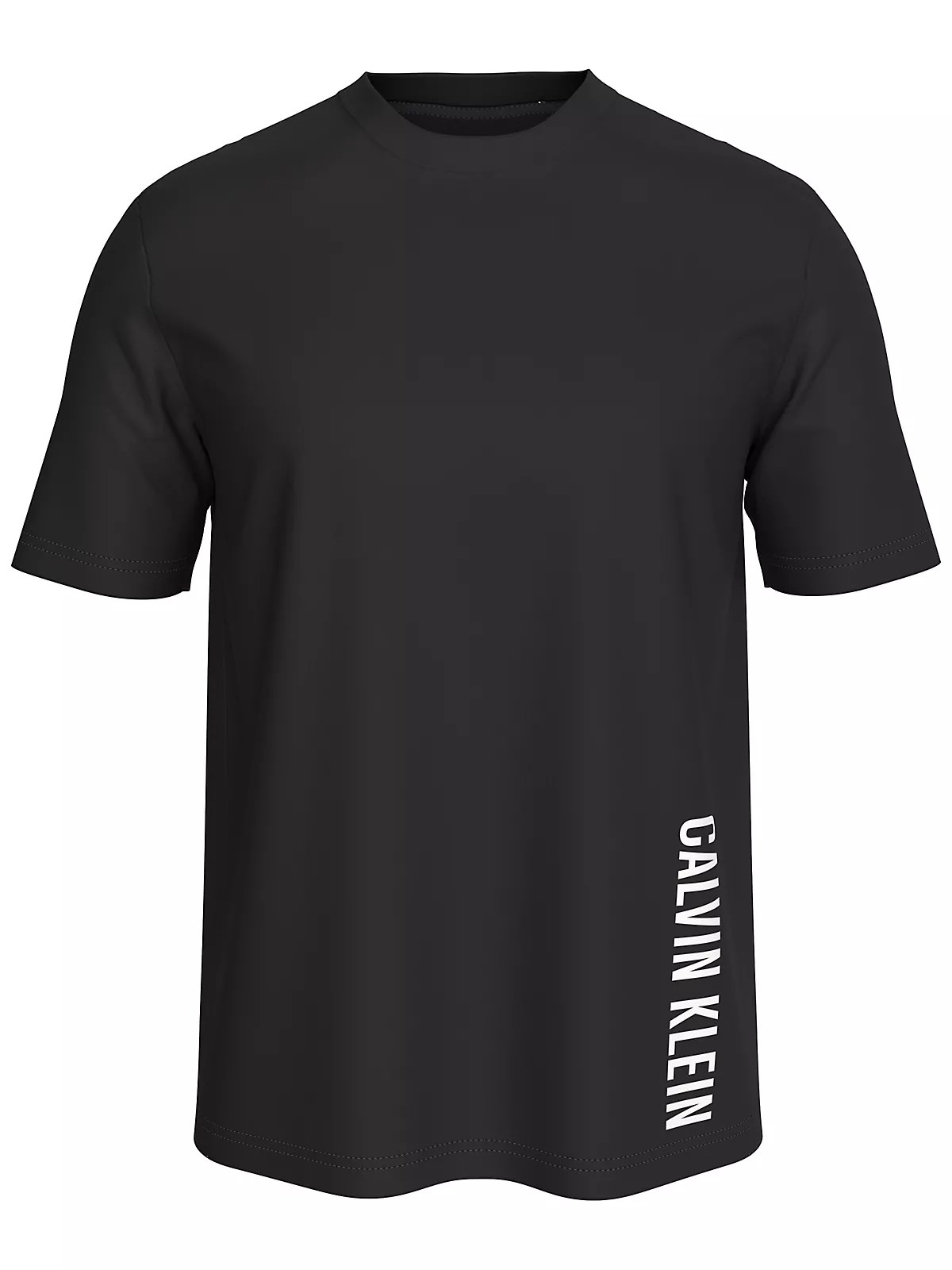 Calvin Klein Calvin Klein Erkek Regular Fit Yuvarlak Yakalı Logo Detaylı Pamuklu Kısa Kollu Siyah Plaj Elbisesi LV00NM3019-UB1