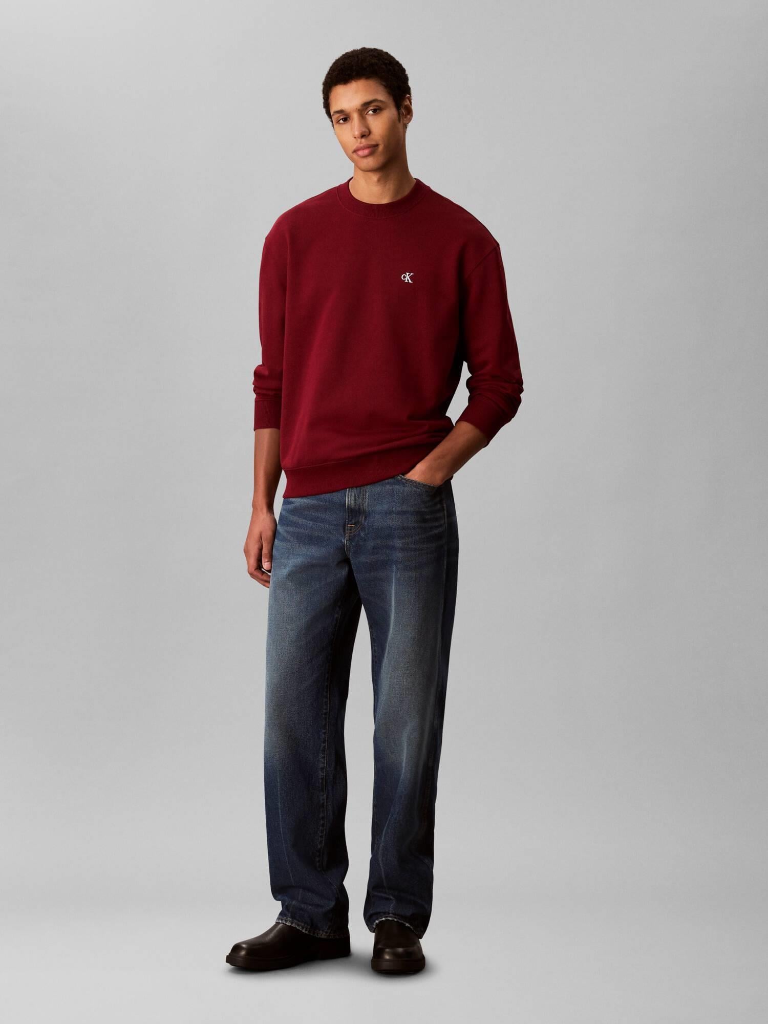 Calvin Klein Calvin Klein Erkek Regular Fit Pamuklu Bisiklet Yaka Uzun Kollu Kırmızı Sweatshirt LV04RC296G-WCV