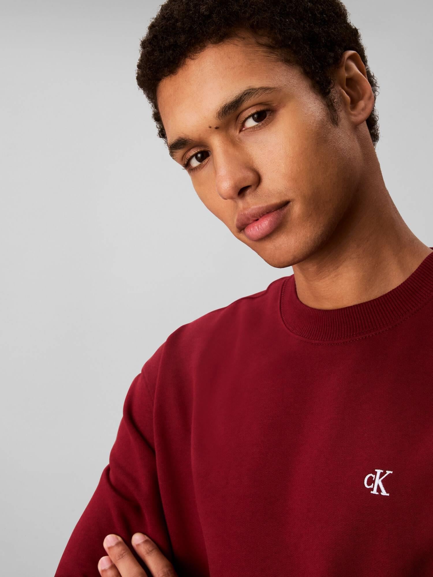 Calvin Klein Calvin Klein Erkek Regular Fit Pamuklu Bisiklet Yaka Uzun Kollu Kırmızı Sweatshirt LV04RC296G-WCV