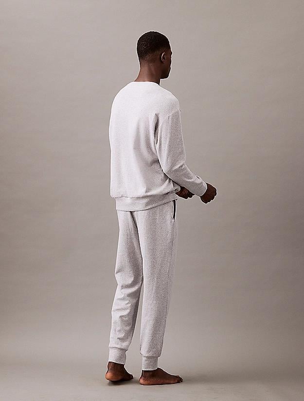 Calvin Klein Calvin Kleın Erkek Sıfır Yaka Baskılı Rahat Kesim Günlük Gri Sweatshirt 000NM2708E-QQC