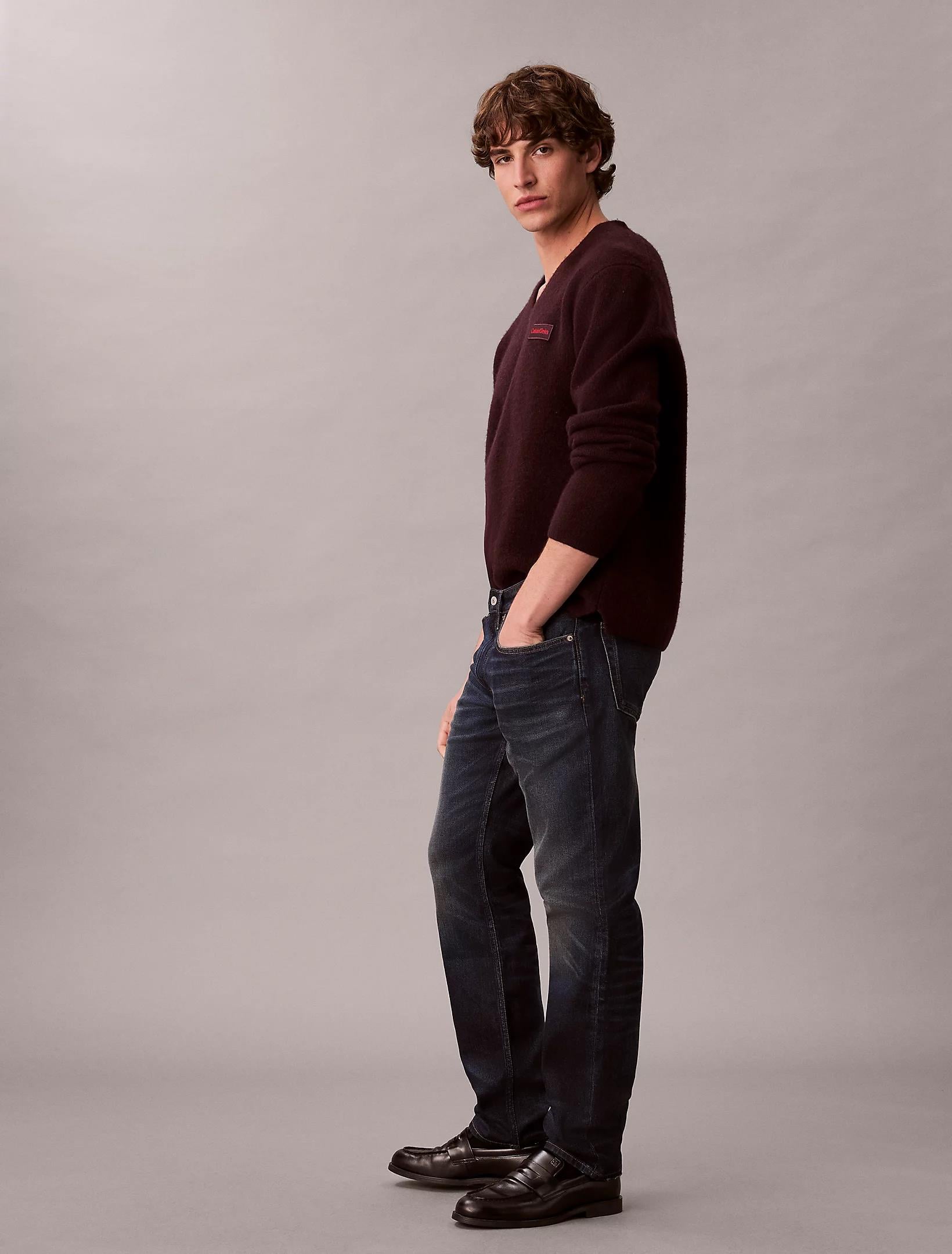 Calvin Klein Calvin Klein Erkek Slim Fit Eskitme Desenli Pamuklu Esnek Denim Lacivert Jeans LV04RE701G-2TH