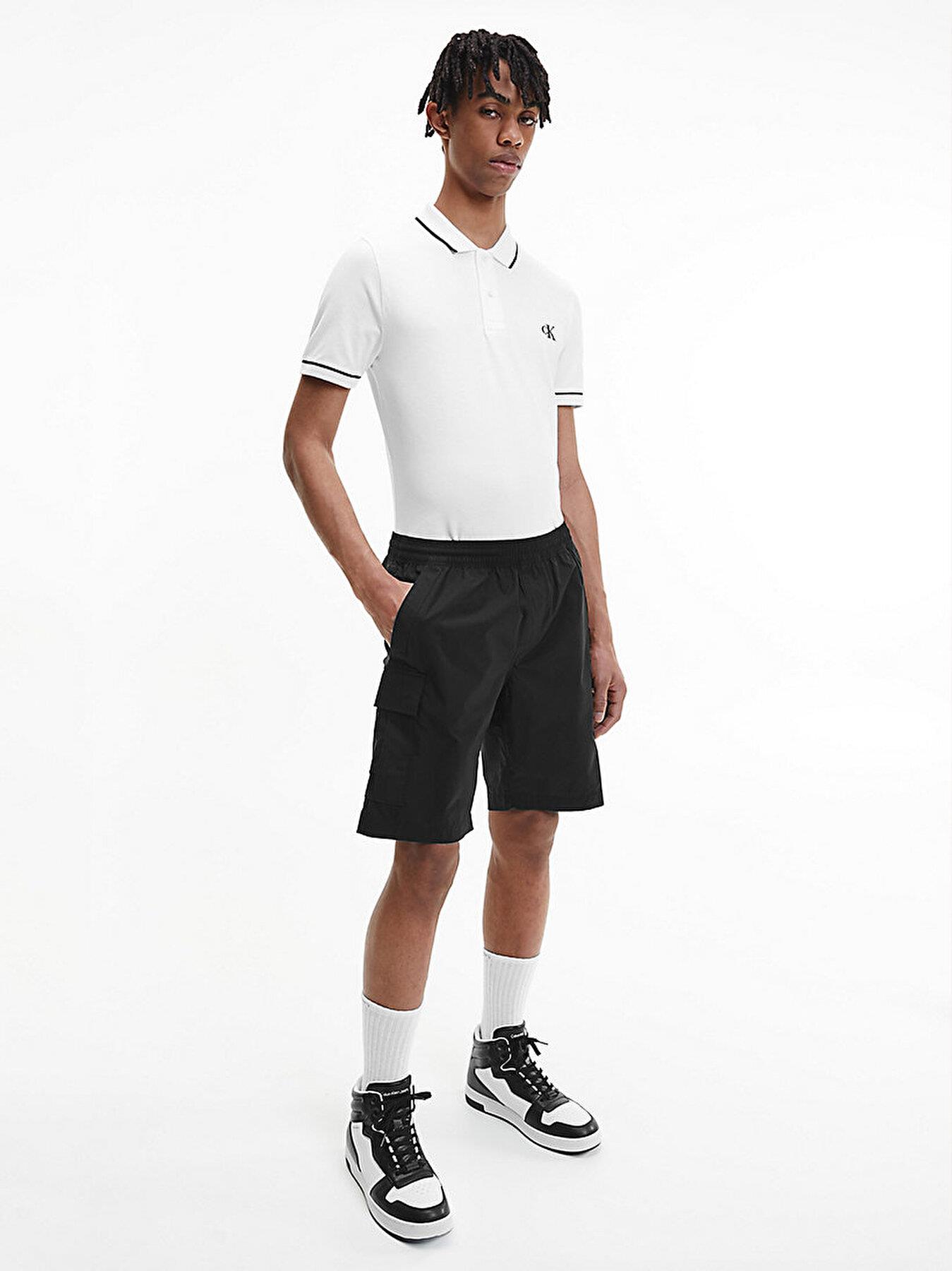 Calvin Klein Calvin Kleın Erkek Slim Fit Polo Yaka Kısa Kol Beyaz Polo Yaka T-Shirt J30J315603-YAF