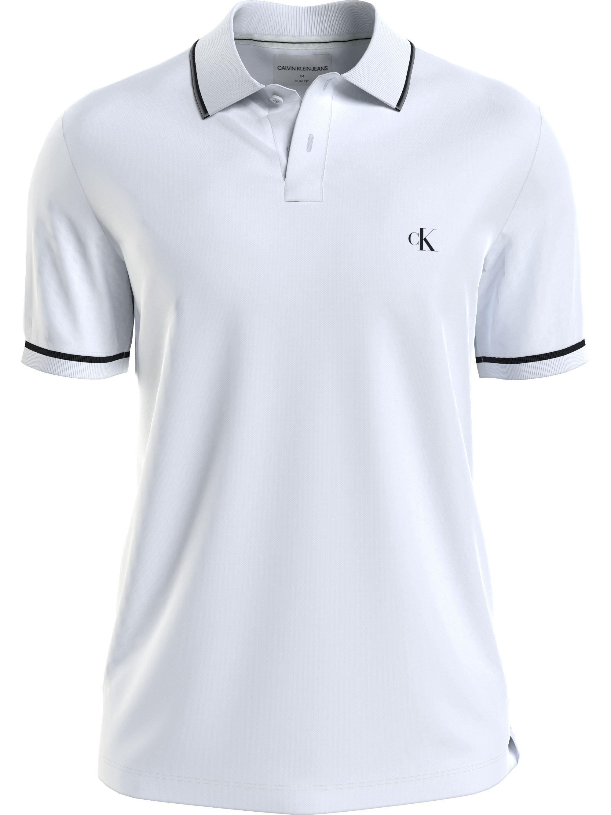 Calvin Klein Calvin Kleın Erkek Slim Fit Polo Yaka Kısa Kol Beyaz Polo Yaka T-Shirt J30J315603-YAF