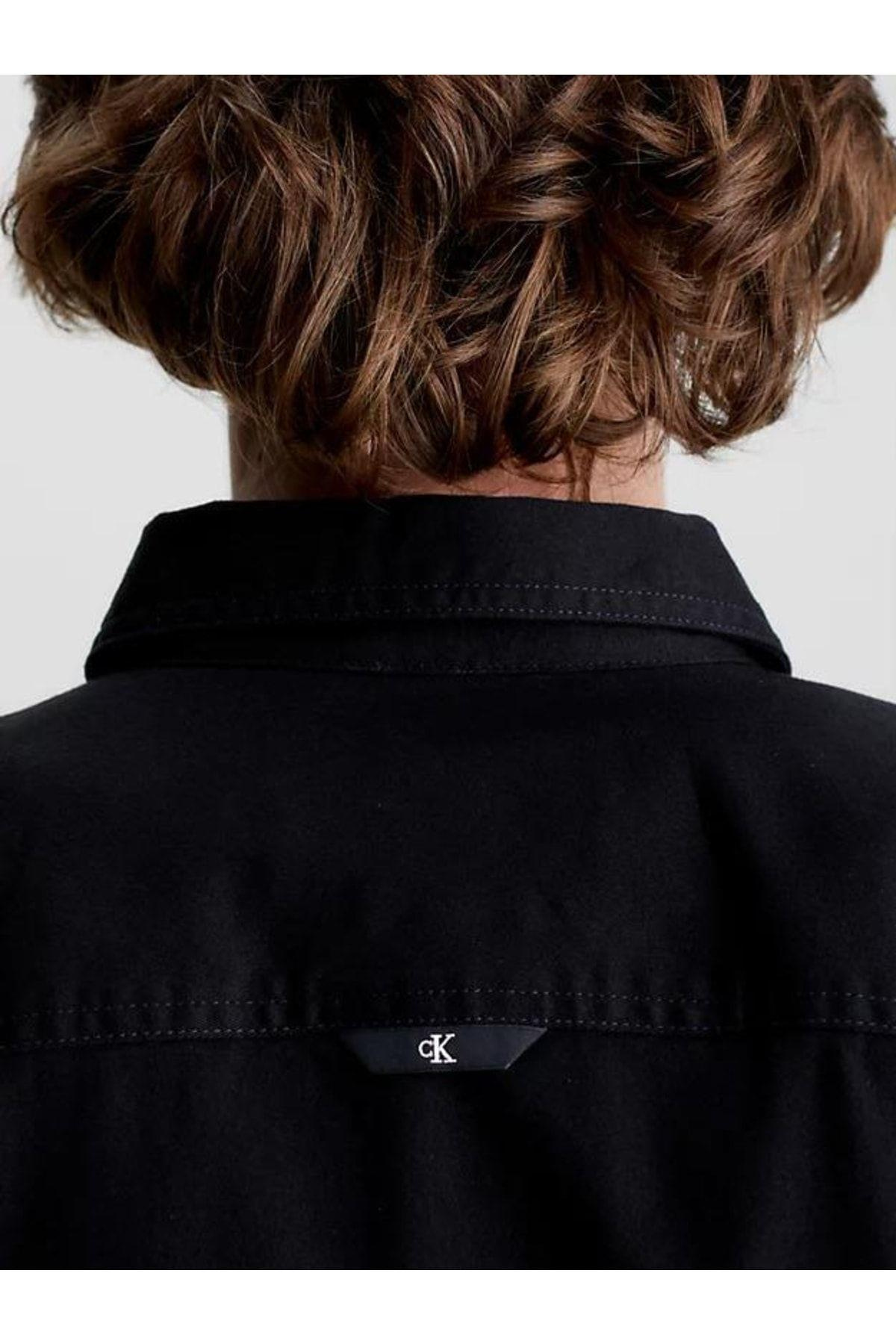 Calvin Klein Calvin Kleın Erkek Uzun Kol Normal Gömlek Yaka Günlük Siyah Gömlek J30J323255-BEH