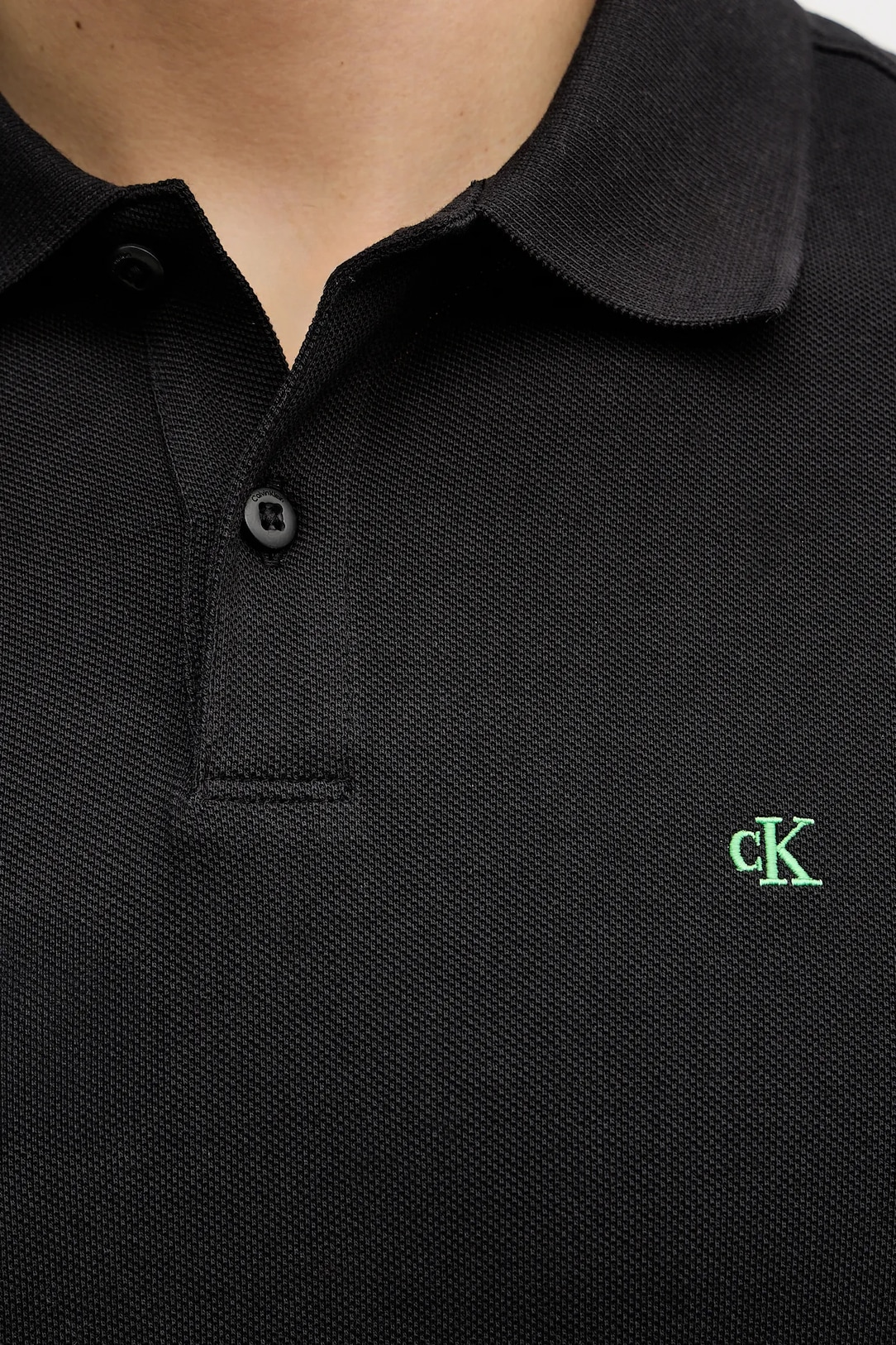 Calvin Klein Calvin Klein Erkek Uzun Kol Regular Fit Düğme Kapama Siyah Polo Yaka T-Shirt LV04RE201G-UB1
