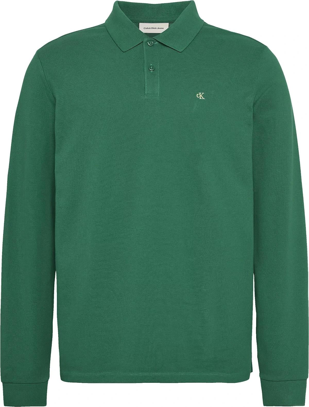 Calvin Klein Calvin Klein Erkek Uzun Kol Regular Fit Düğme Kapama Yeşil Polo Yaka T-Shirt LV04RE201G-2ES