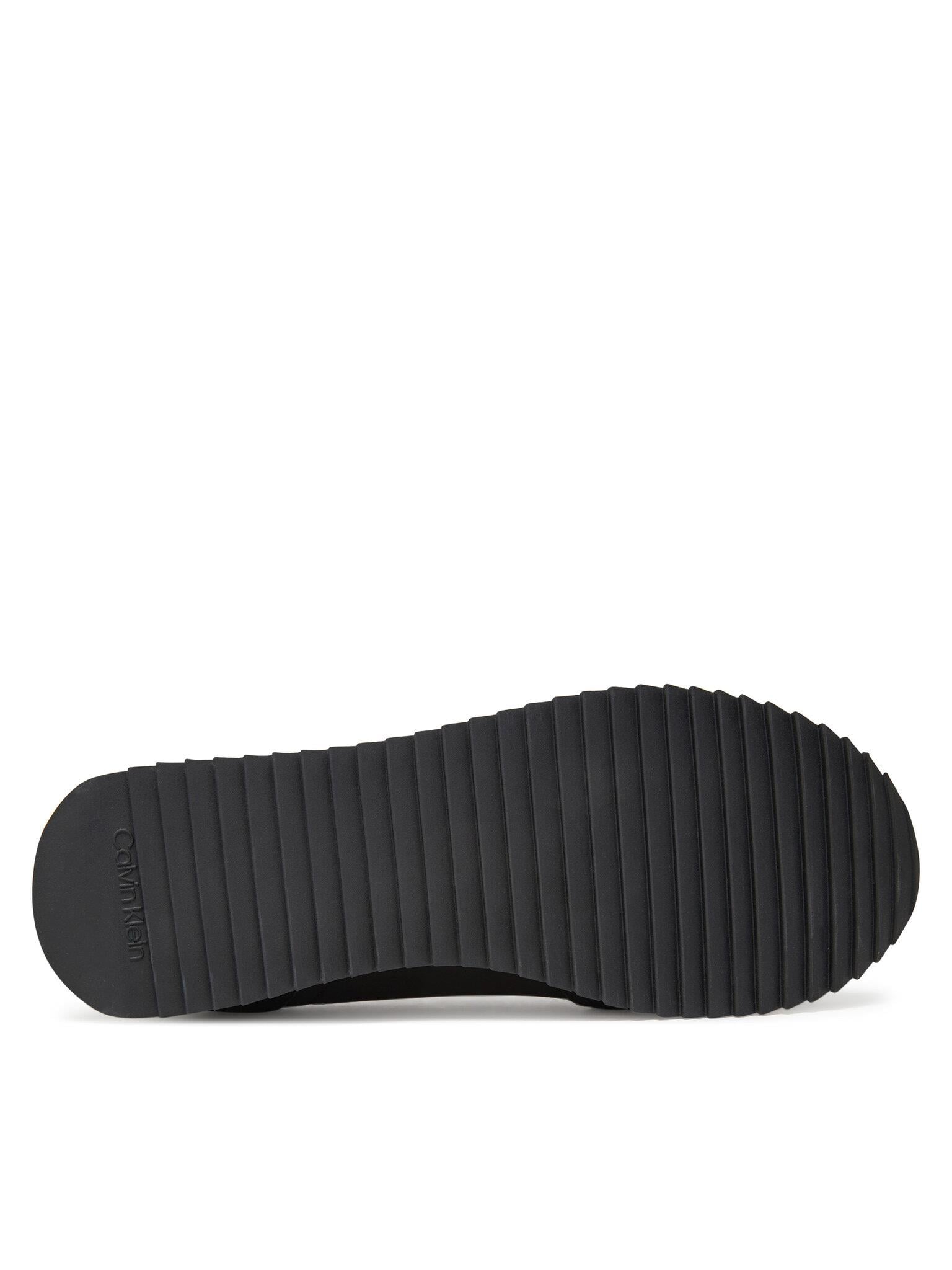 Calvin Klein Calvin Klein Erkek Yuvarlak Burun Lamine Deri Bağlamalı Orta Kalın Topuk Siyah Sneaker YM0YM01326-0GM