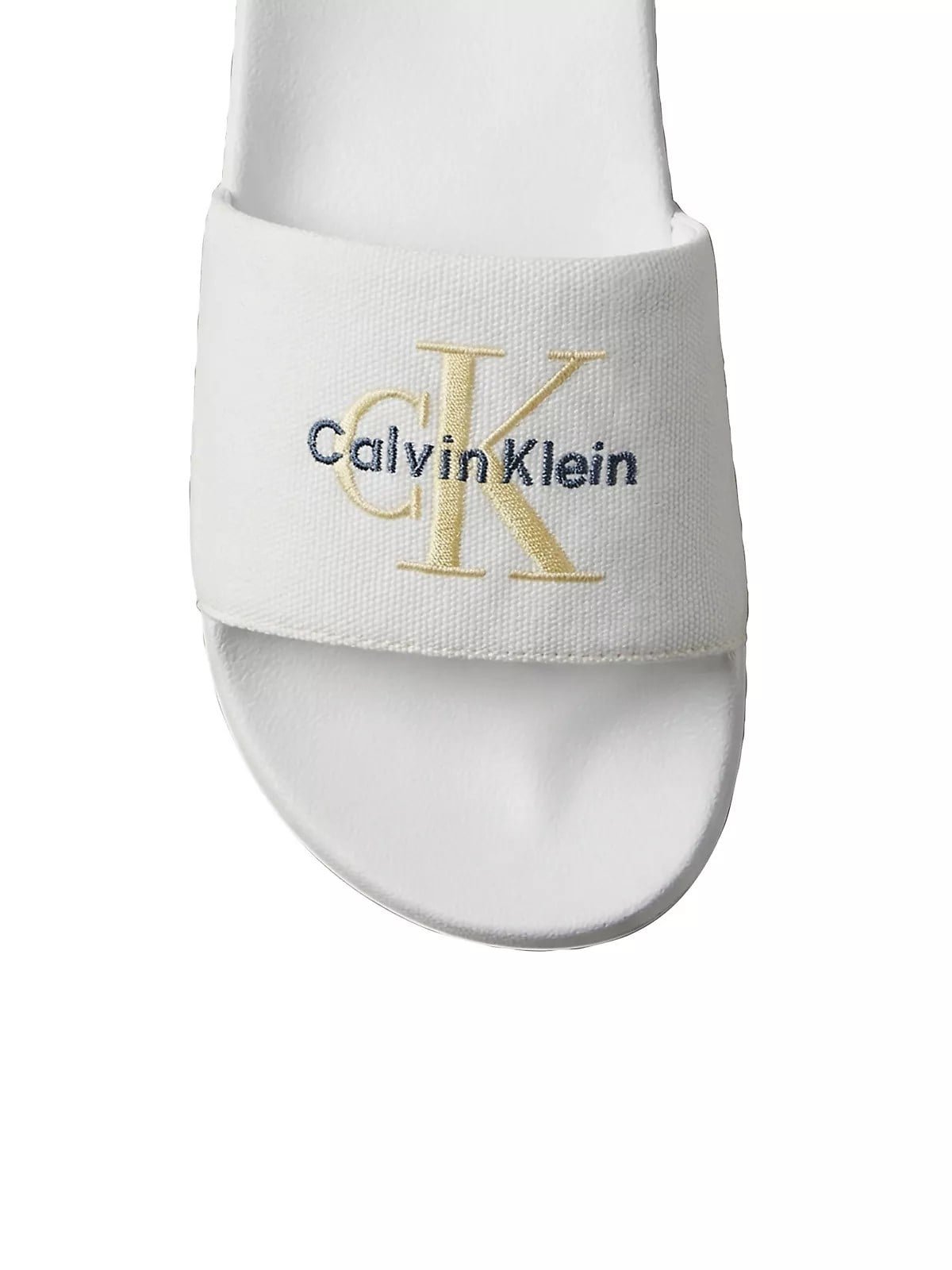 Calvin Klein Calvin Klein Kadın %100 Deri Rahat Taban CK Logolu Beyaz Terlik HW0HW02958-05U