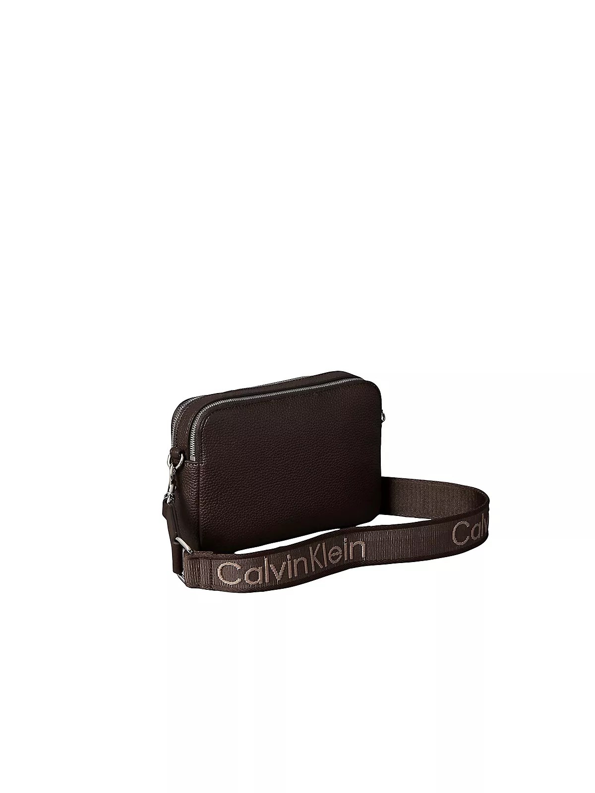 Calvin Klein Calvin Klein Kadın Askı Ayarlanabilir Calvin Klein Yazılı Fermuar Kapama Deri Kahverengi1 Çanta LV04F3656G-BAL