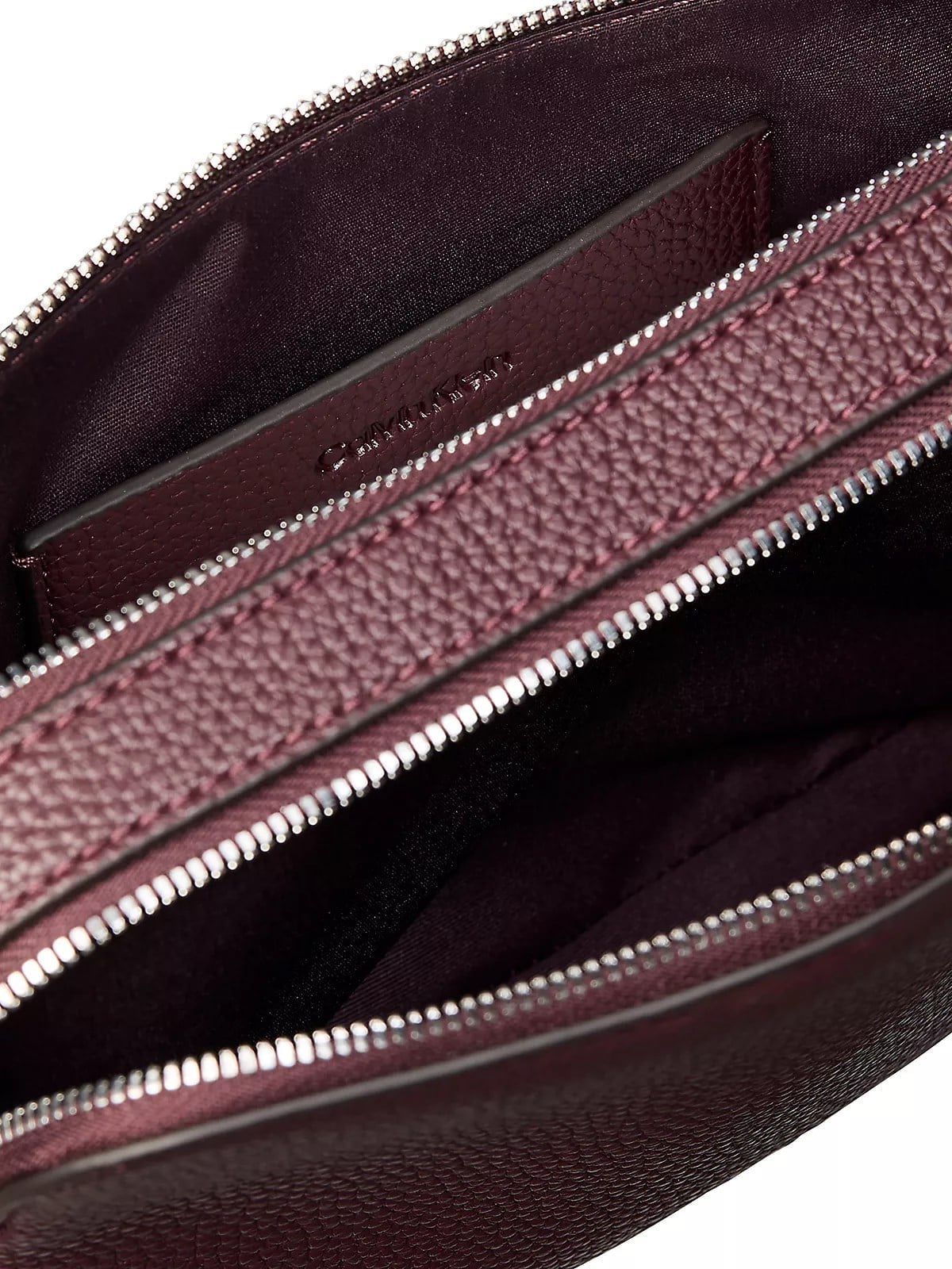 Calvin Klein Calvin Klein Kadın Askı Ayarlanabilir Calvin Klein Yazılı Fermuar Kapama Deri Bordo Çanta LV04F3656G-BAP