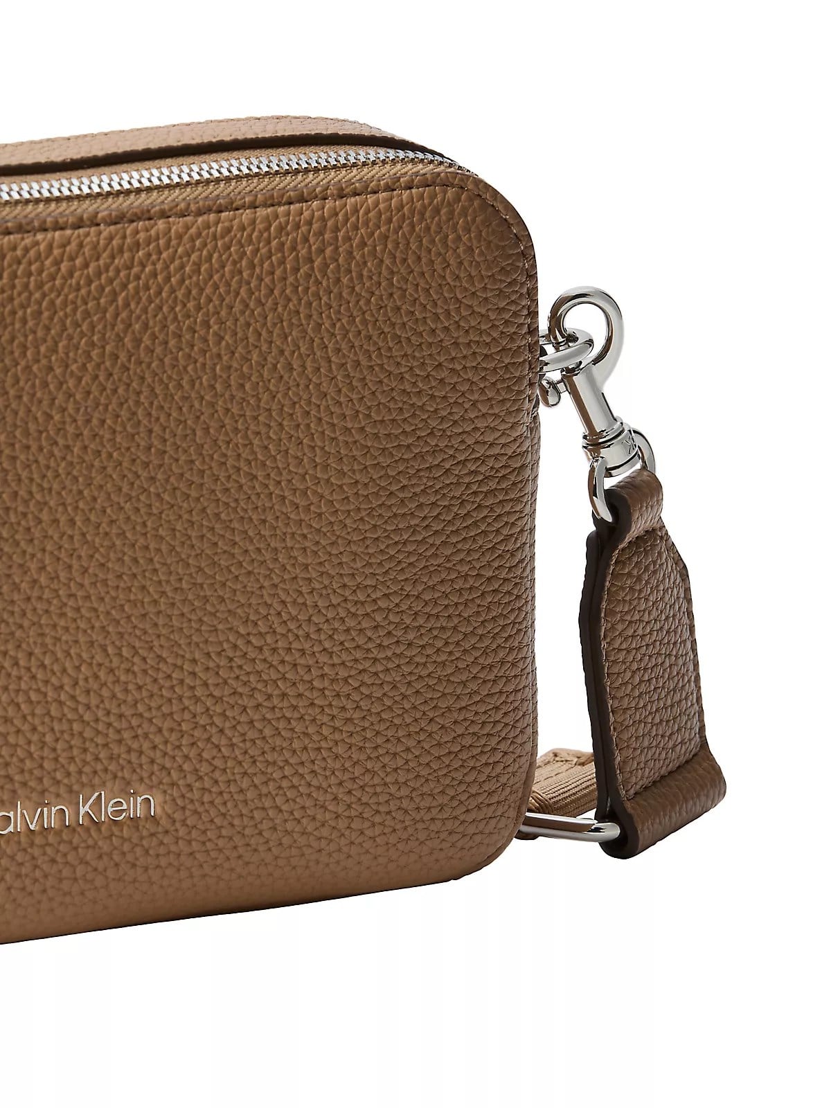 Calvin Klein Calvin Klein Kadın Askı Ayarlanabilir Calvin Klein Yazılı Fermuar Kapama Deri Kahverengi Çanta LV04F3656G-RAJ