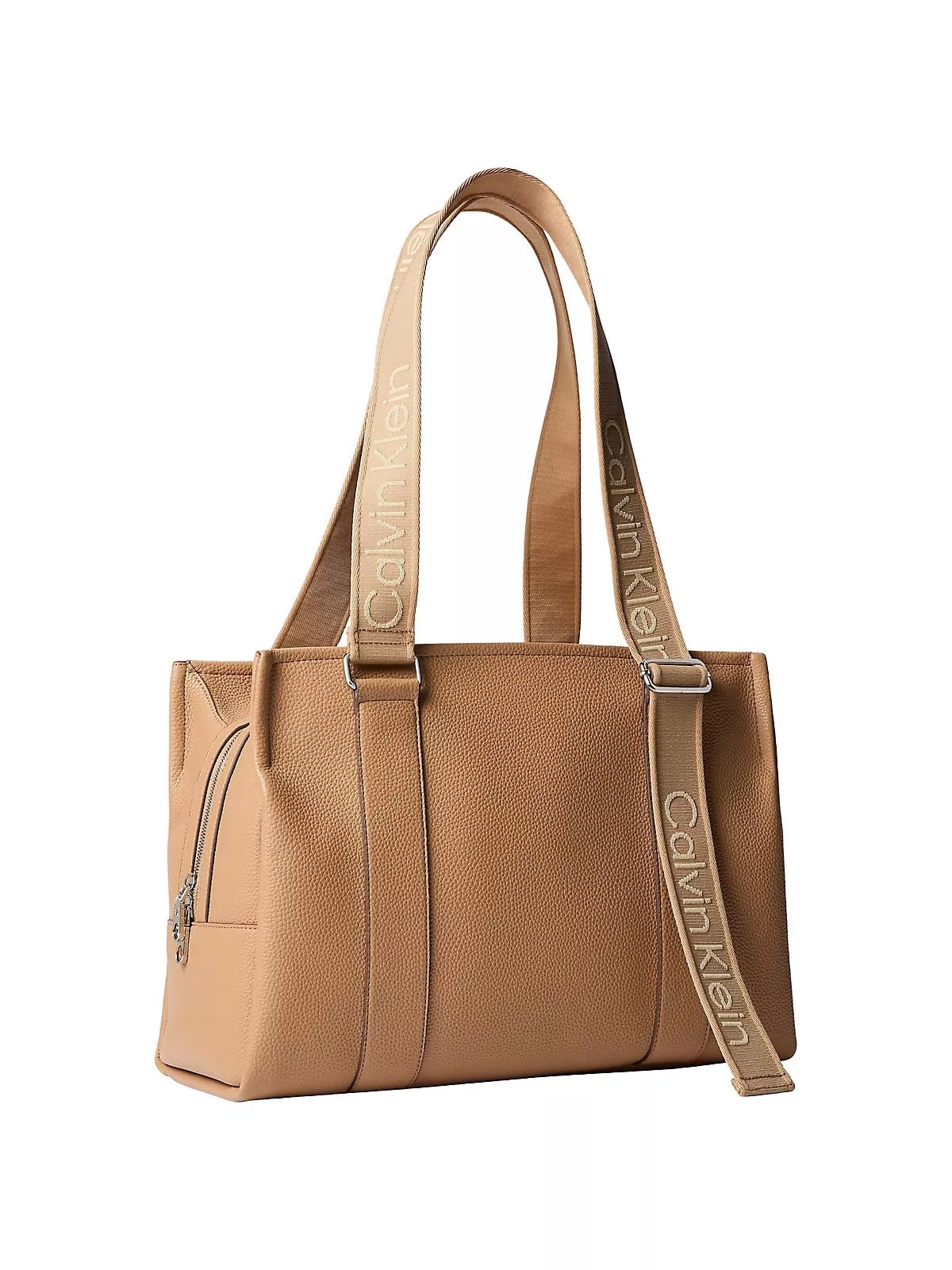 Calvin Klein Calvin Klein Kadın Ayarlanabilir Calvin Klein Yazılı Deri Fermuar Kapama Kahverengi Çanta LV04F3644G-RAJ