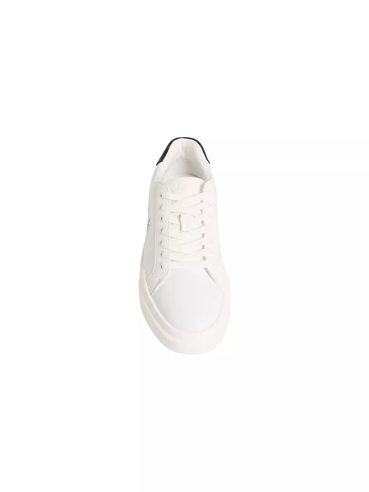Calvin Klein Calvin Klein Kadın Bağcıklı Rahat Taban Logo Detaylı Deri Günlük Beyaz-Siyah Sneaker YW0YW01947-06X