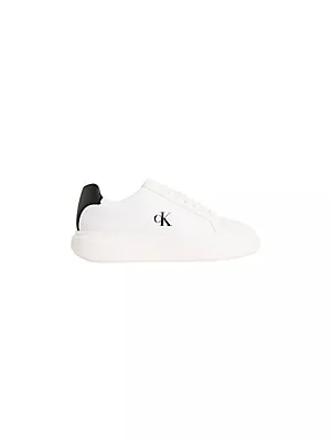 Calvin Klein Calvin Klein Kadın Bağcıklı Rahat Taban Logo Detaylı Deri Günlük Beyaz-Siyah Sneaker YW0YW01947-06X