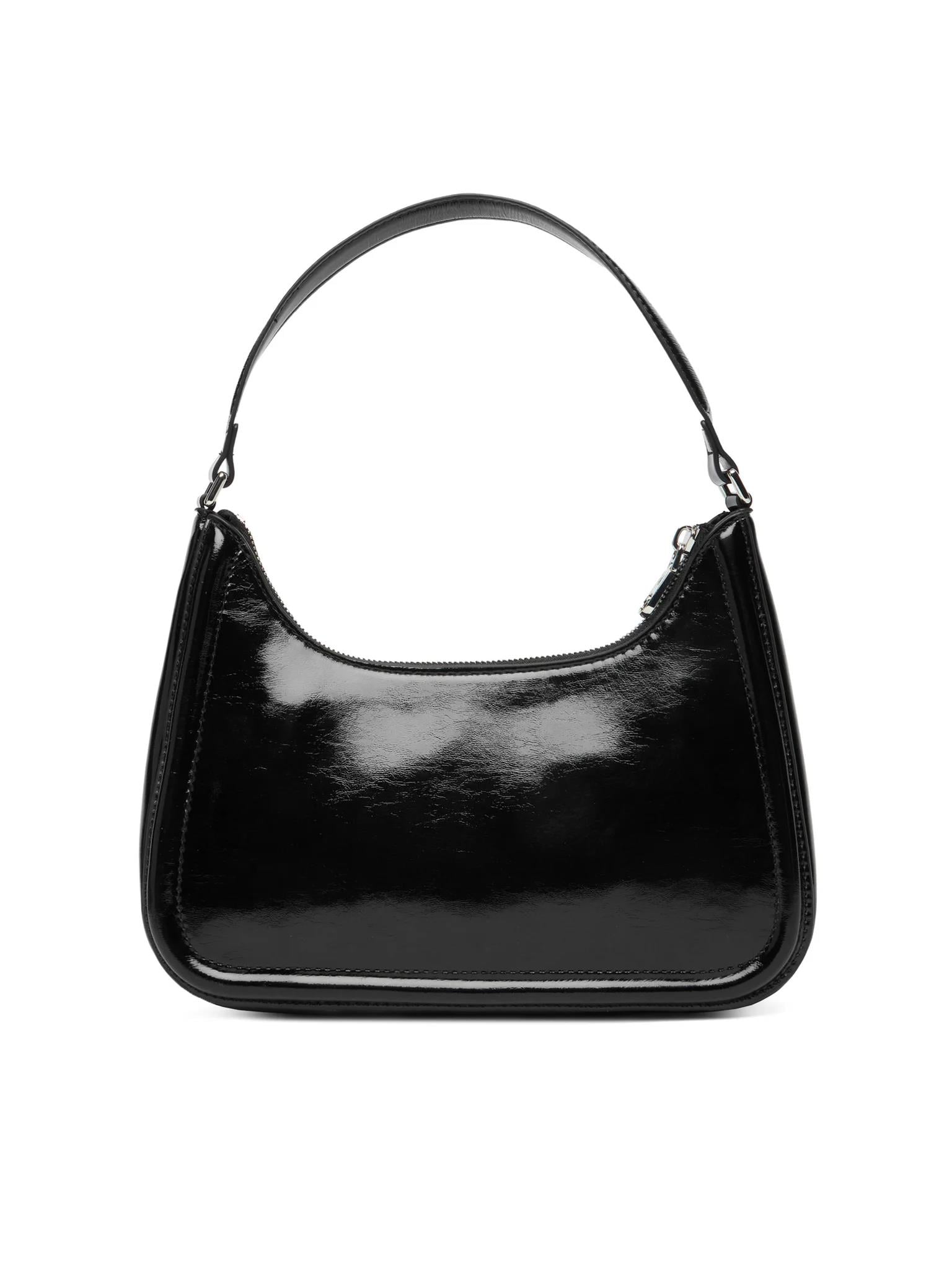 Calvin Klein Calvin Klein Kadın Büyük CK Logolu Kısa Askılı Parlak Deri Siyah Omuz Çantası LV04F3332G-UB1