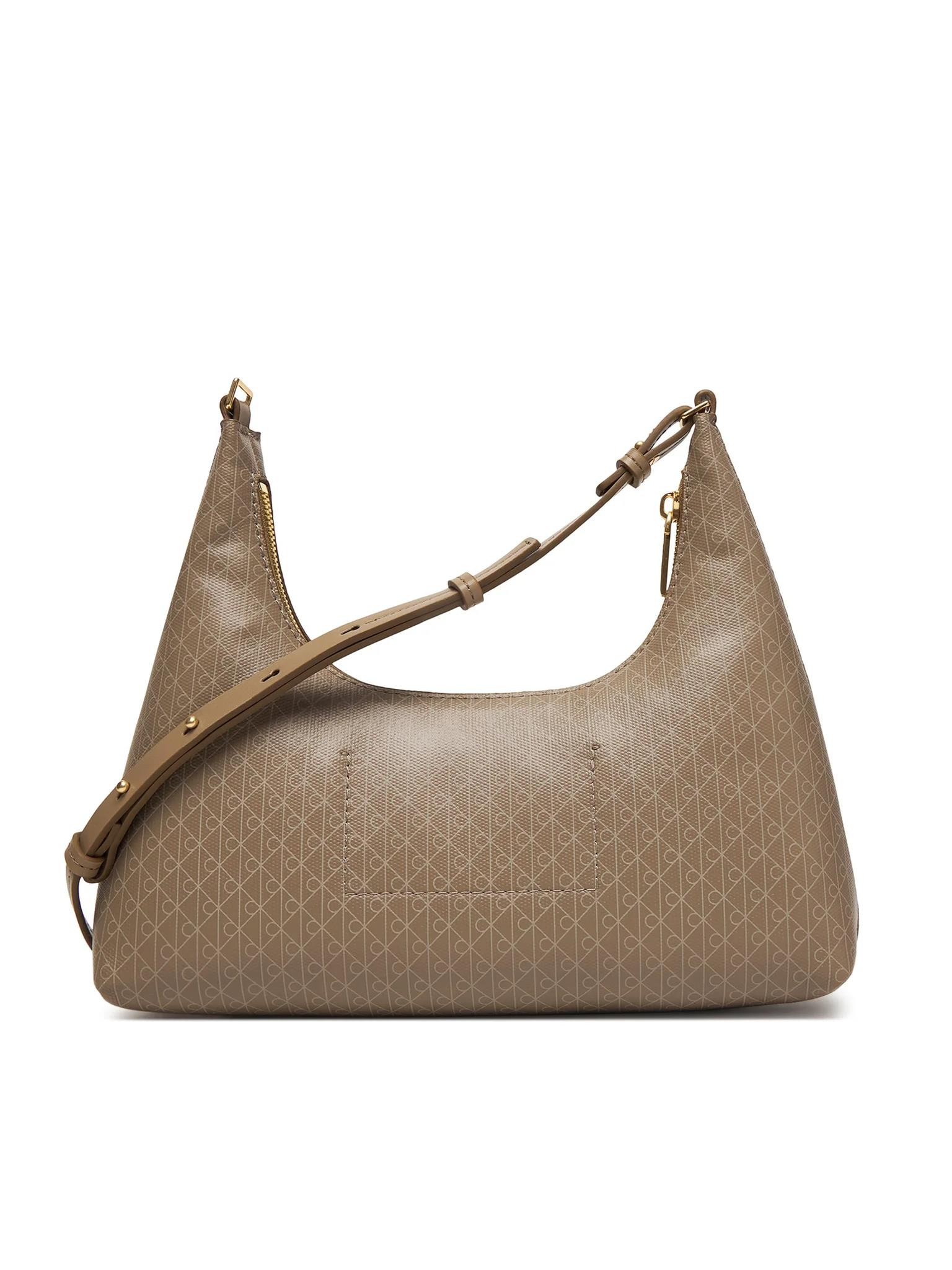 Calvin Klein Calvin Klein Kadın CK Monogram Logolu Fermuarlı Çıkarılabilir Omuz Askılı Kahverengi Omuz Çantası LV04F3298G-VFU