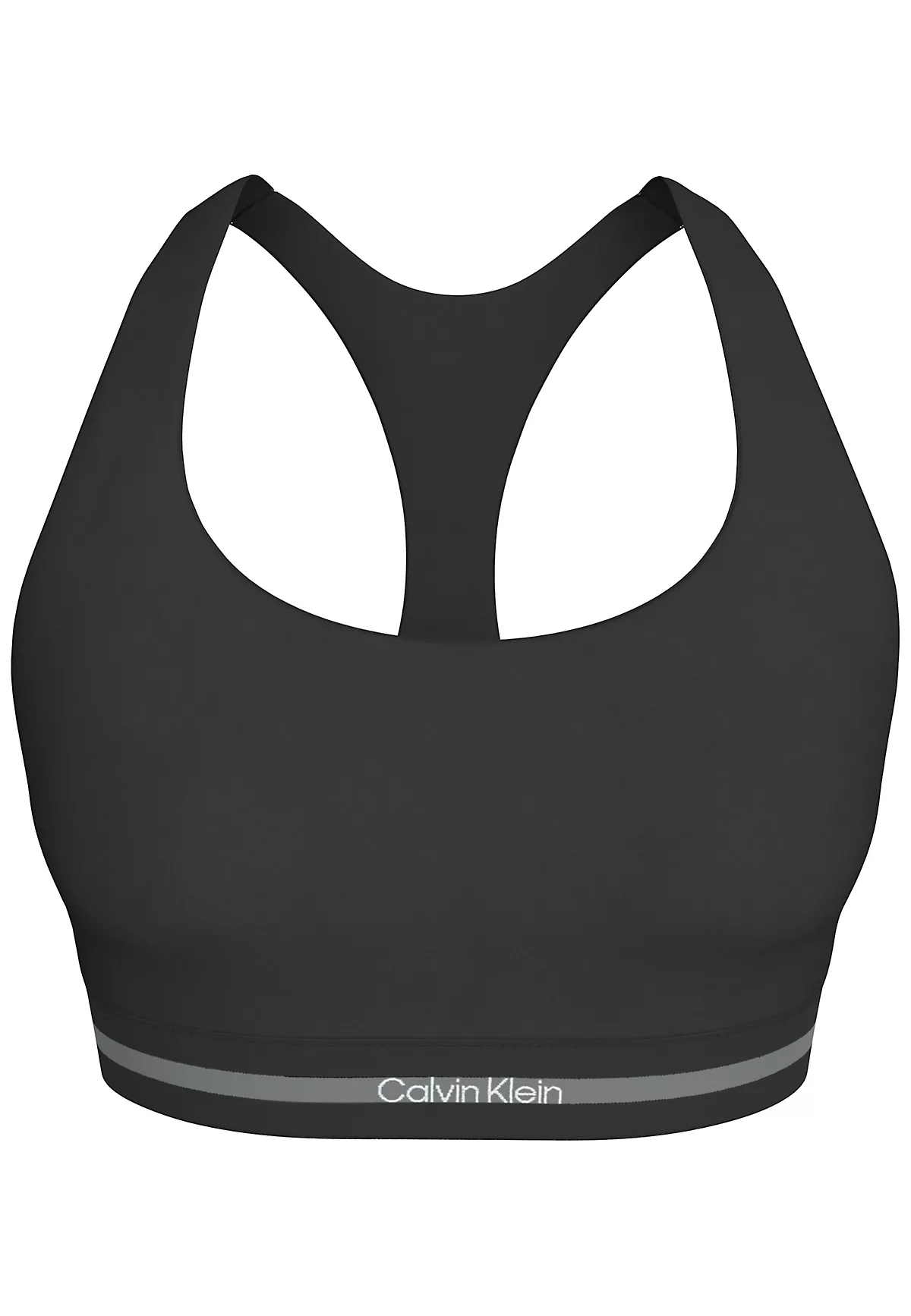 Calvin Klein Calvin Klein Kadın Dar Kalıp Logo Detaylı Elastik Bel Bantlı Crop Siyah Sporcu Sütyeni LVGWS6K346-UB1