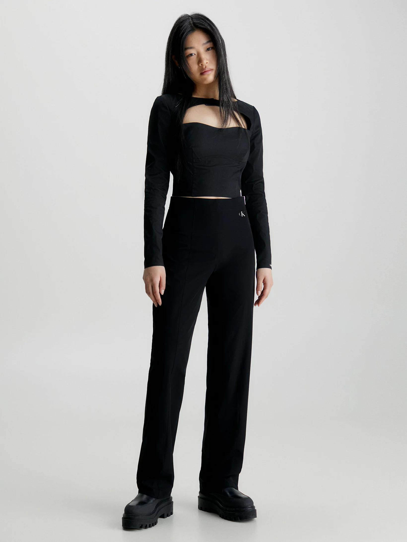 Calvin Klein Calvin Kleın Kadın Denim Slim Fit Yüksek Bel Günlük Kullanım Siyah Pantolon J20J222336-BEH