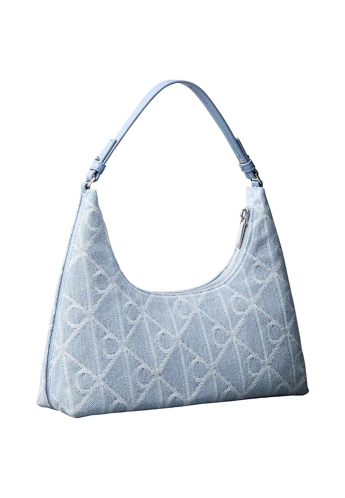 Calvin Klein Calvin Klein Kadın Denim Kumaş Kısa Kulp Ck Desen Mavi1 Omuz Çantası LV04F3431G-YBZ
