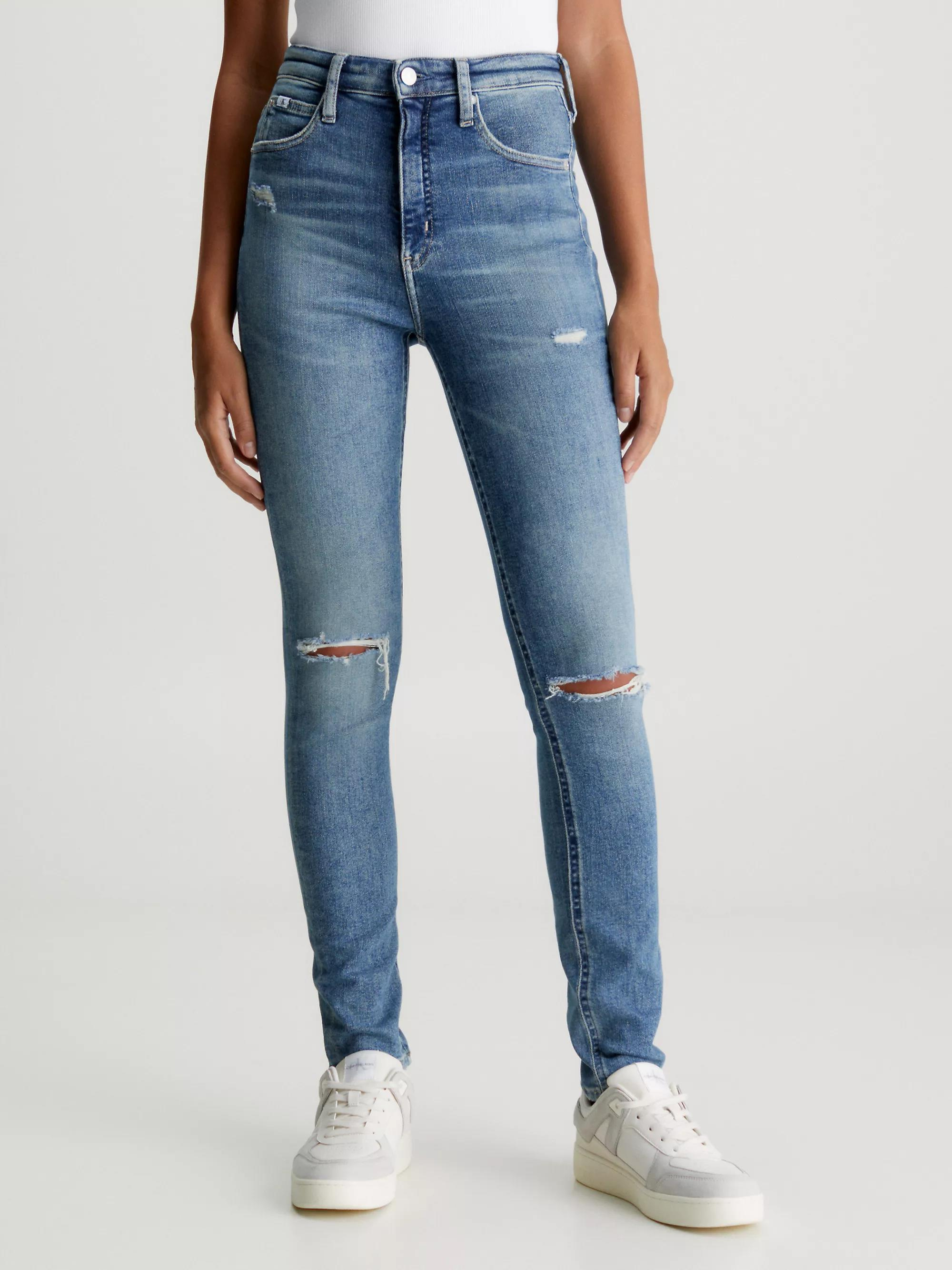 Calvin Klein Calvin Kleın Kadın Denim Slim Fit Yüksek Bel Günlük Kullanım Mavi1 Jeans J20J222143-1A4