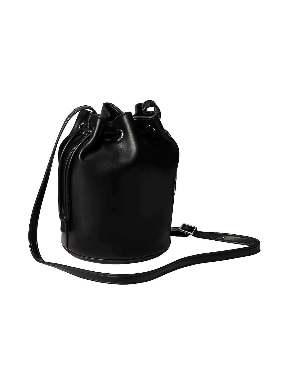 Calvin Klein Calvin Klein Kadın Deri Büzgülü Kapama Ön Kısımda Calvin Klein Parlak İmzalı Monogram Siyah Omuz Çantası LV04F3640G-3L2