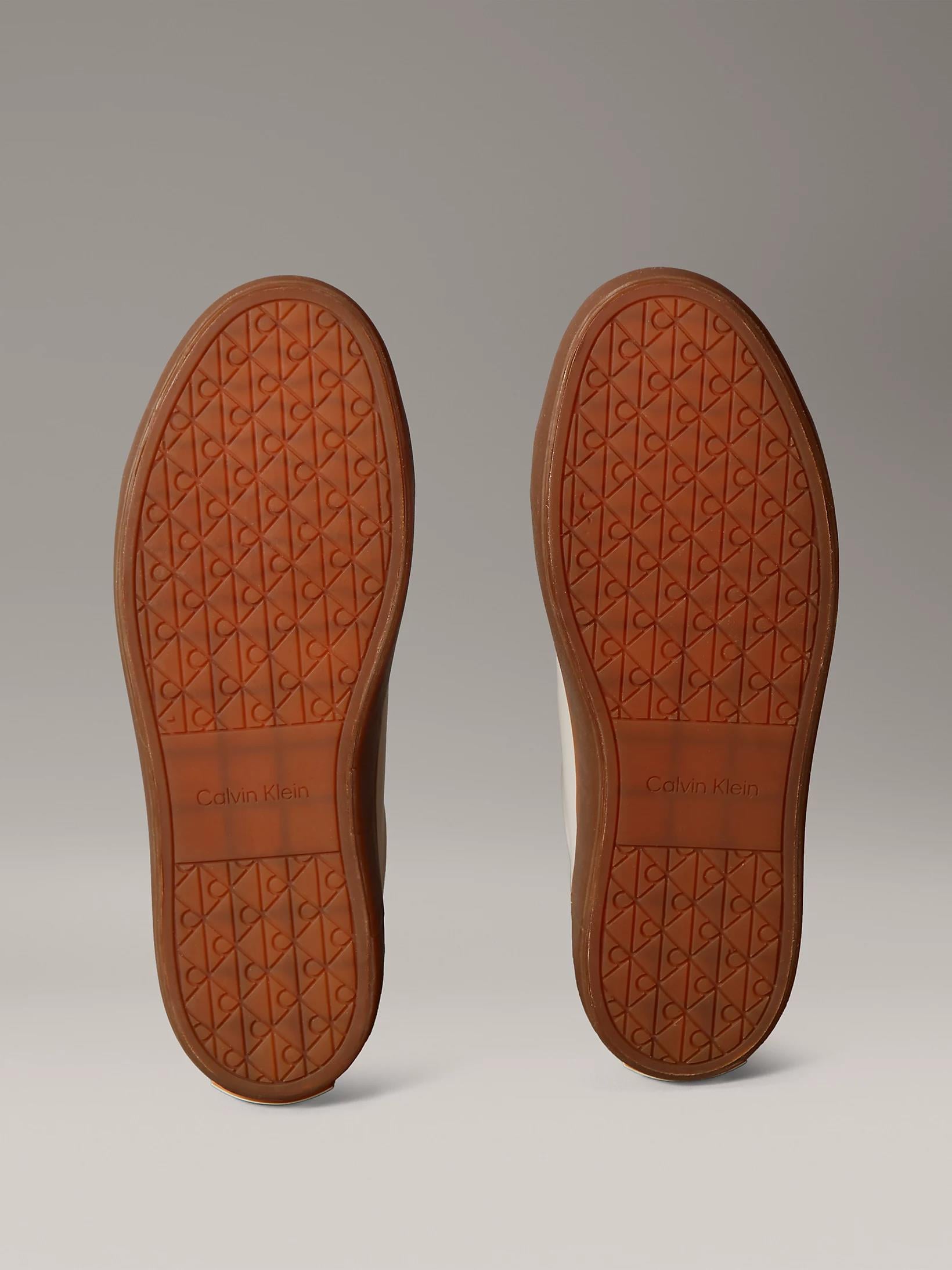 Calvin Klein Calvin Klein Kadın Deri Bağlamalı Rahat Taban CK Yazı Detay Bej Sneaker HW0HW02673-0IV