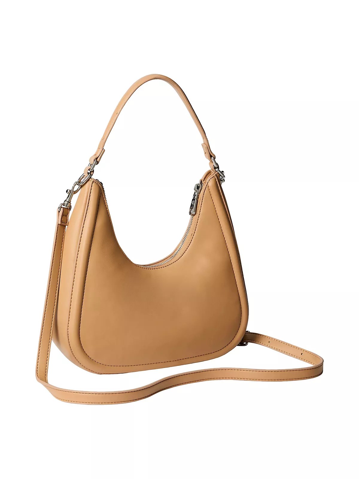 Calvin Klein Calvin Klein Kadın Deri Kısa Kulp Fermuar Kapama CK Logo Desenli Kahverengi1 Çanta LV04F3561G-RAJ