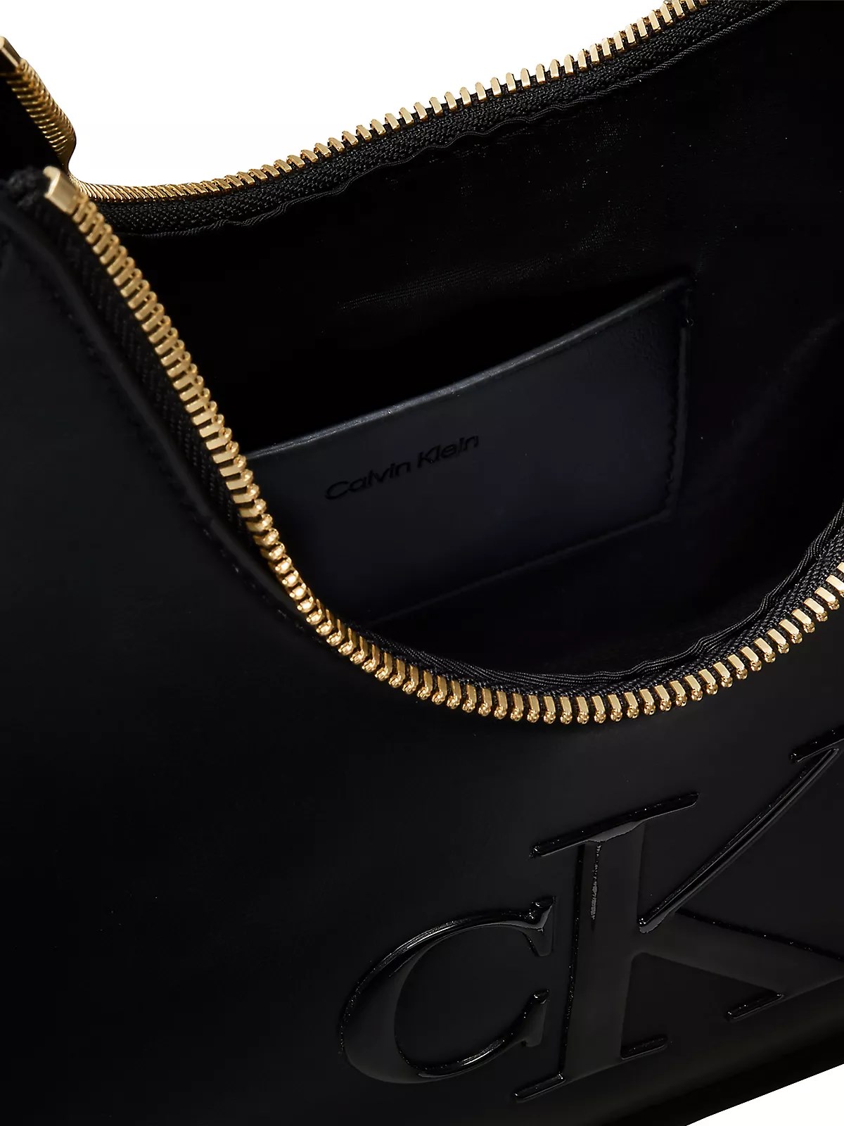 Calvin Klein Calvin Klein Kadın Deri Kısa Kulp Fermuar Kapama CK Logo Desenli Siyah Çanta LV04F3561G-UB1
