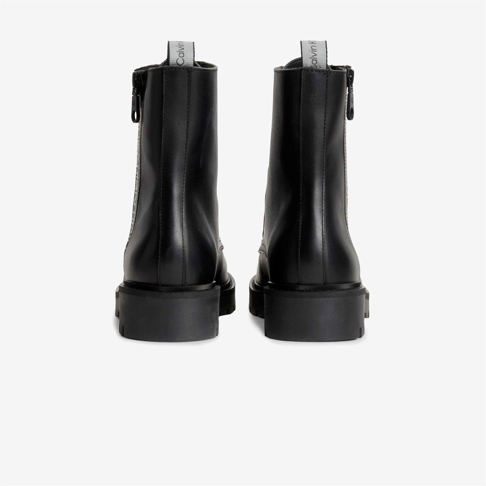 Calvin Klein Calvin Kleın Kadın Deri Logolu Kalın Tabanlı Günlük Kullanım Siyah Bot & Bootie YW0YW01035-BEH