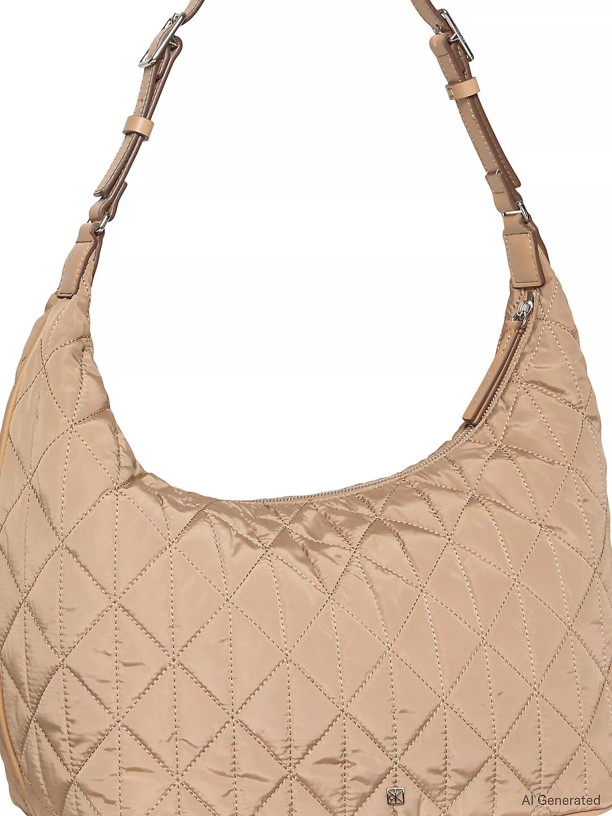 Calvin Klein Calvin Klein Kadın Dikiş Detaylı Mini Metalik Logolu Ayarlanabilir Askılı Fermuarlı Kahverengi Omuz Çantası LV04F3650G-RAJ