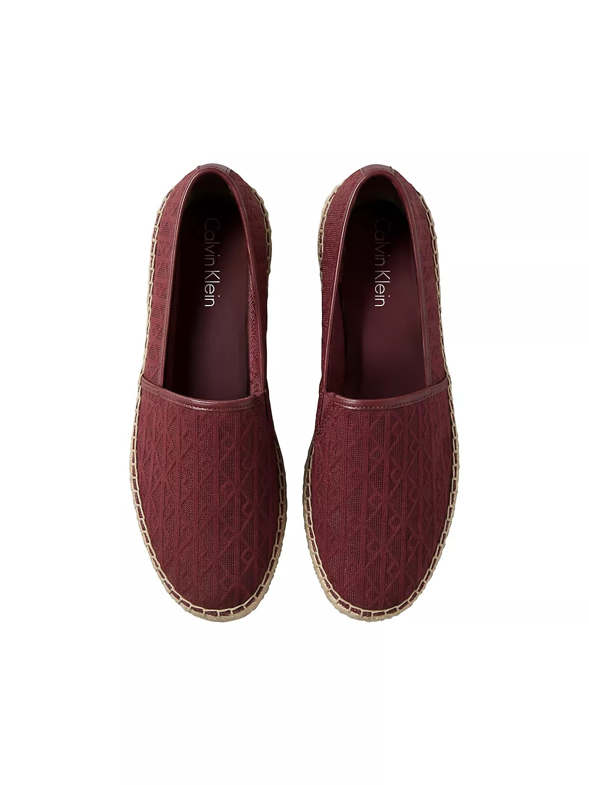 Calvin Klein Calvin Klein Kadın Dikiş Detaylı Düşük Bilekli Kanvas Bordo Espadril HW0HW03032-XB8