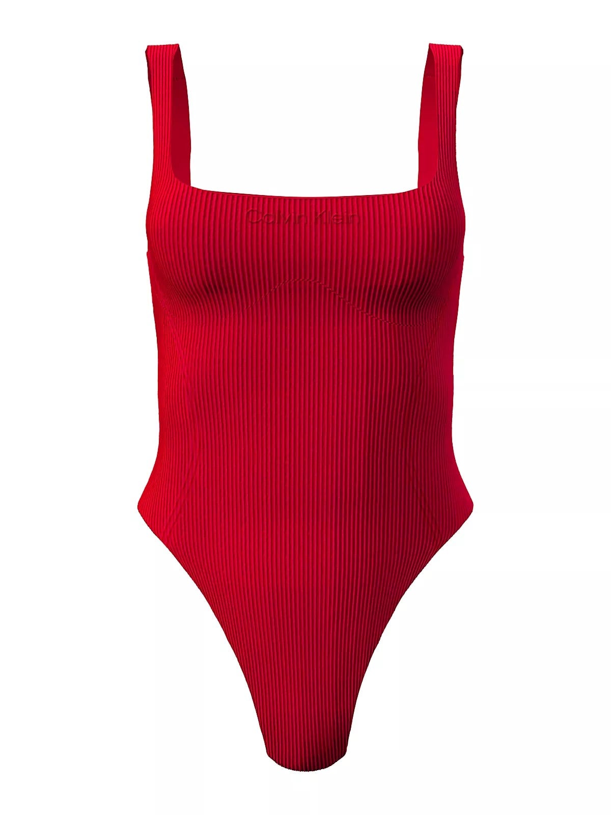 Calvin Klein Calvin Klein Kadın Dokulu Kumaş Askılı Sırtı Açık Kırmızı Mayo LV00Q61142-VTW