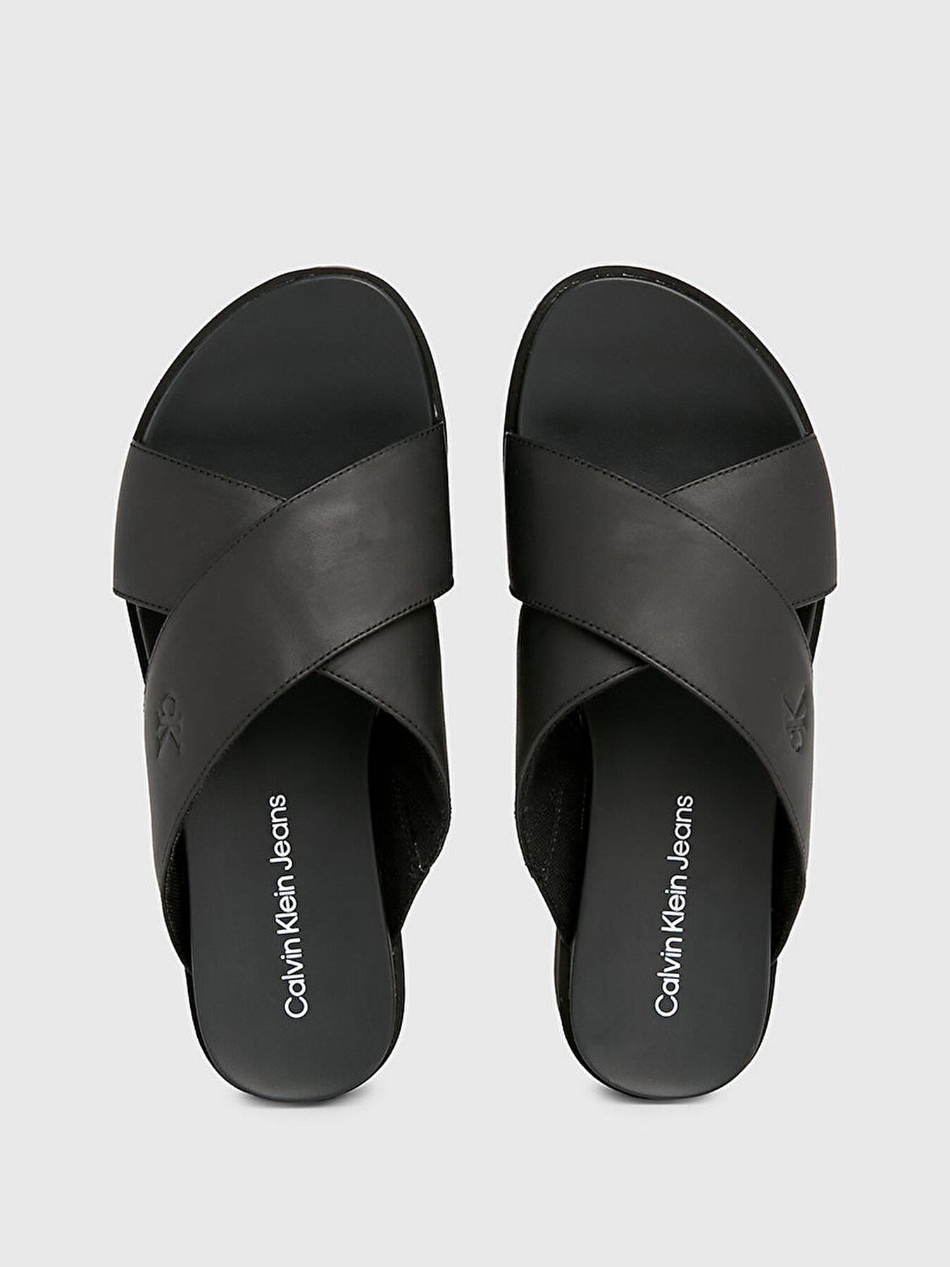 Calvin Klein Calvin Klein Kadın Dolgu Kalın Topuk Çapraz Ön Rahat Siyah Sandalet YW0YW01349-0GT