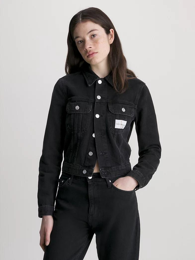 Calvin Klein Calvin Kleın Kadın Düğmeli Uzun Kollu Logo Detaylı Denim Ceket J20J221257-1BY