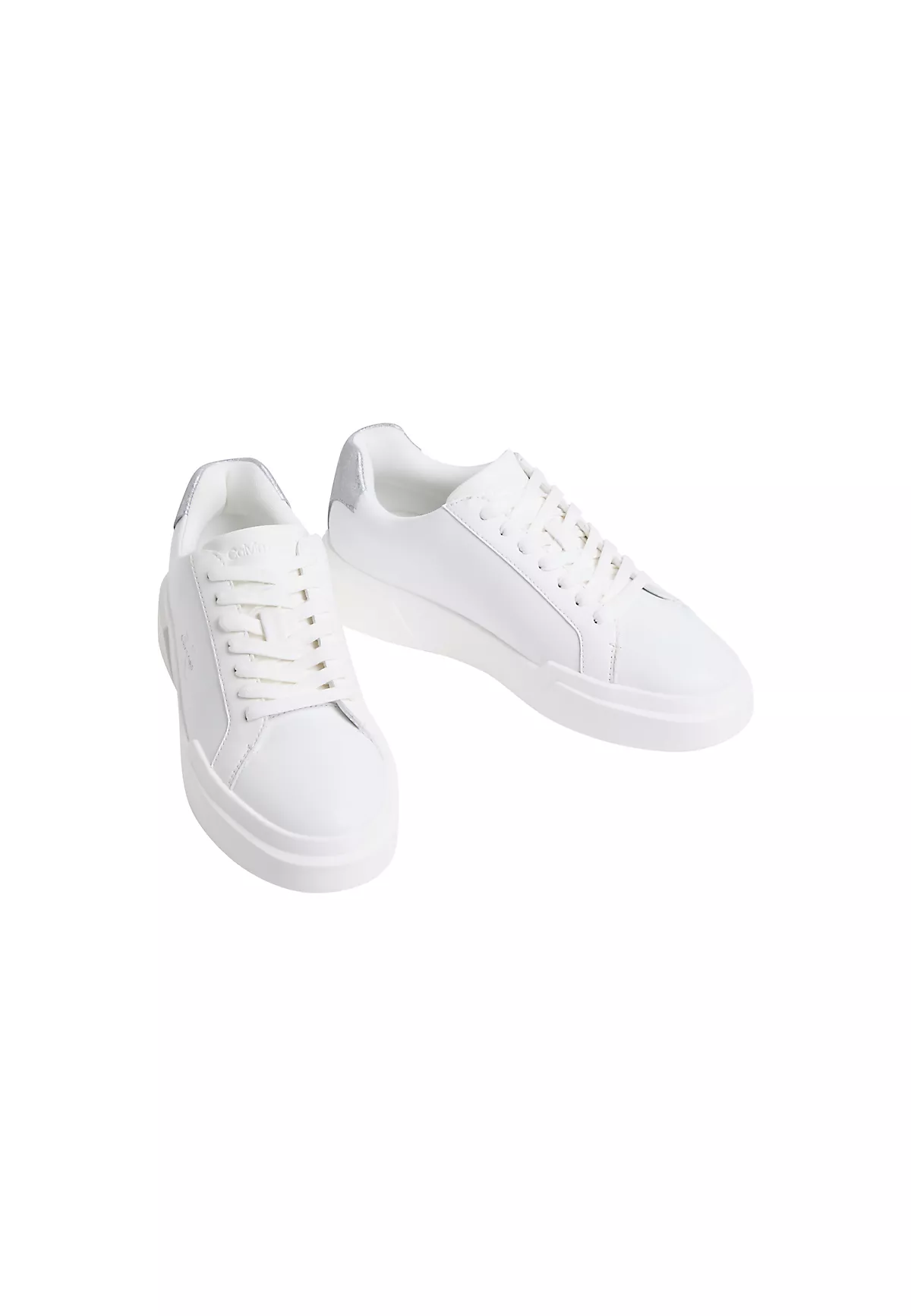 Calvin Klein Calvin Klein Kadın Düşük Bilekli TH Logo Detaylı Deri Beyaz Sneaker HW0HW02988-05Y