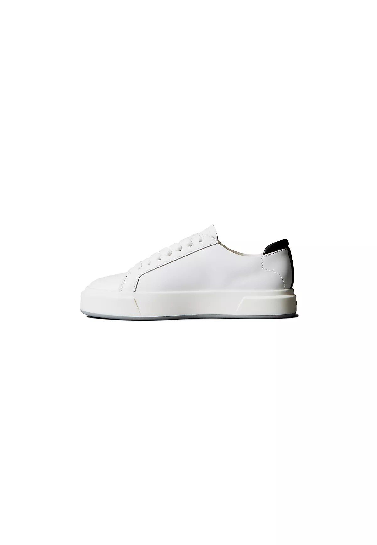 Calvin Klein Calvin Klein Kadın Düz Rahat Taban Bağlamalı CK Yazı Desenli Deri Beyaz Sneaker YW0YW01945-01W