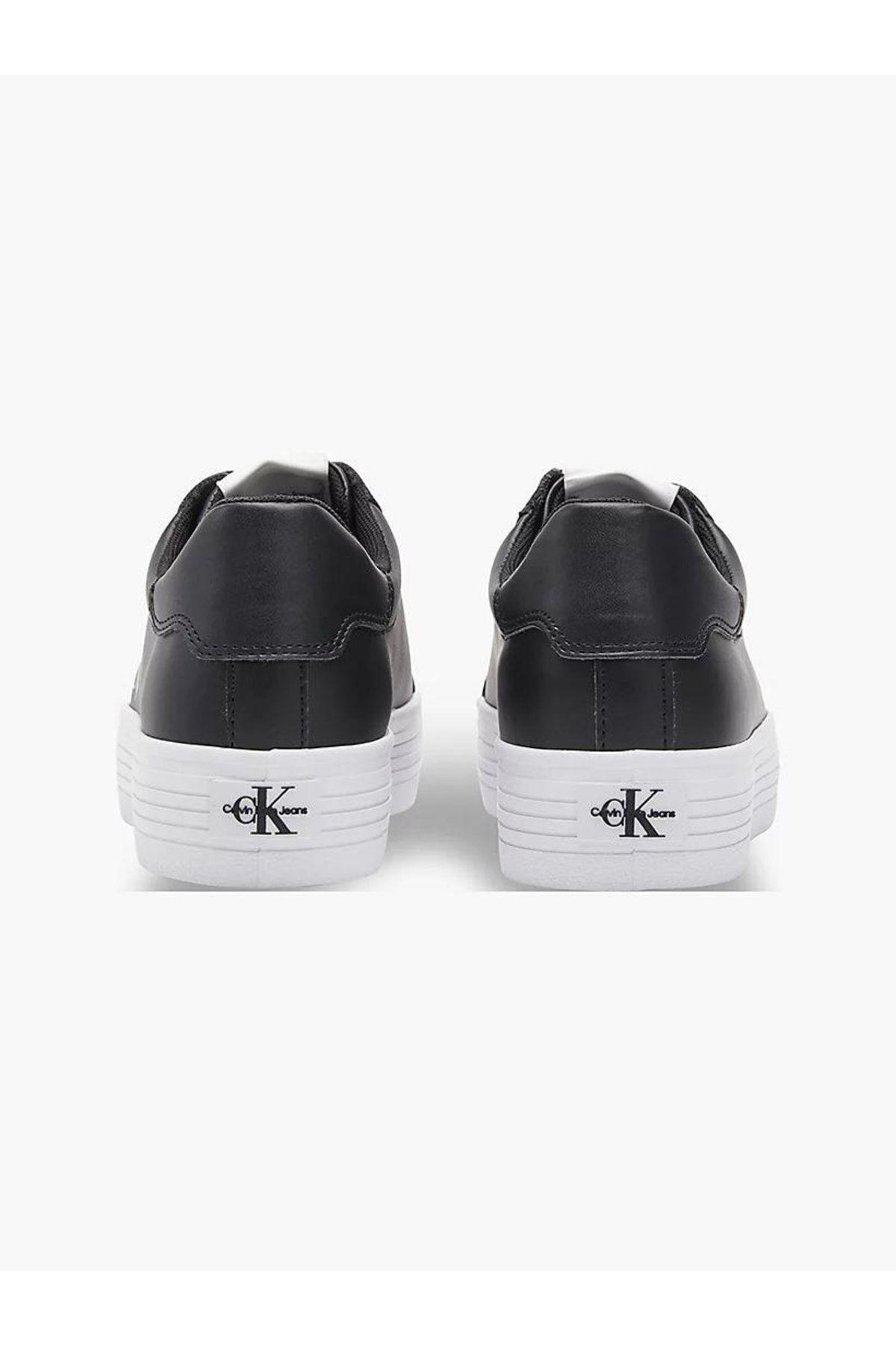 Calvin Klein Calvin Kleın Kadın Düz Taban Logo Baskılı Rahat Spor Stil Siyah Sneaker YW0YW00847-BDS