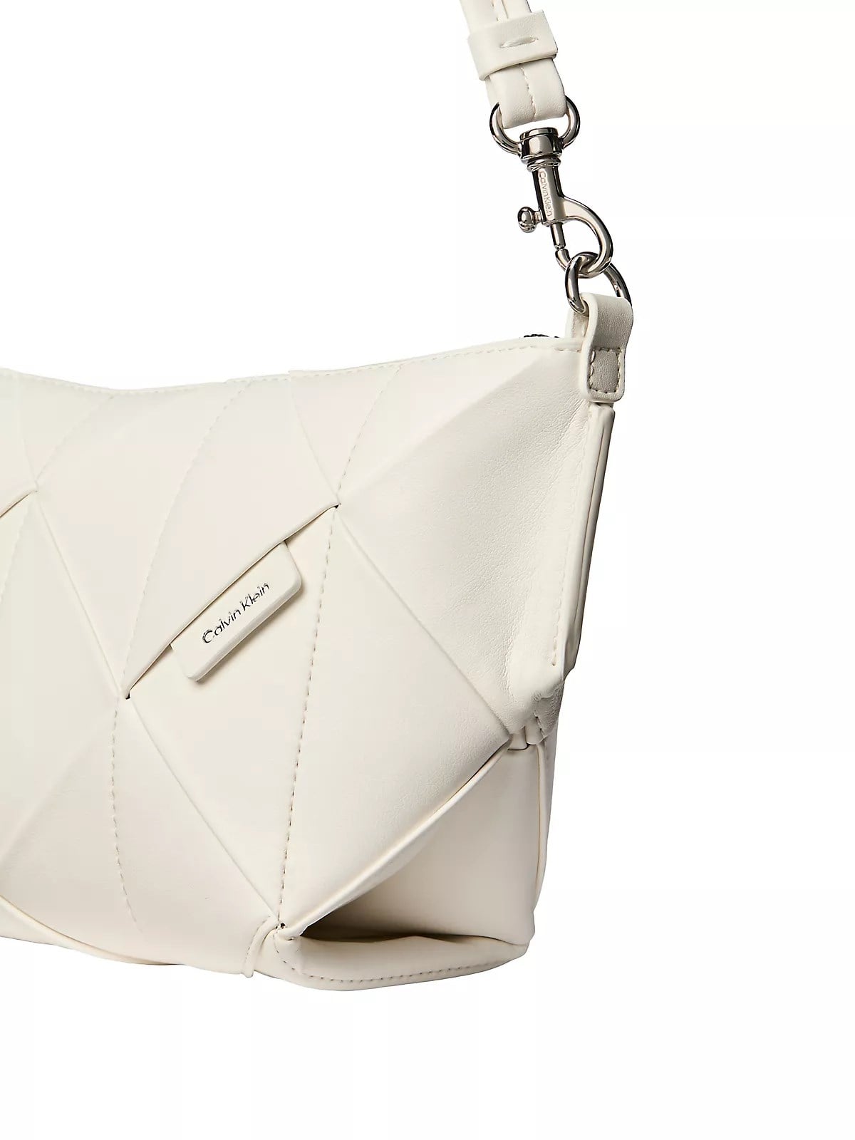 Calvin Klein Calvin Klein Kadın Fermuar Kapama Deri CK Desen İç Bölme Beyaz Omuz Çantası LV04F3546G-4LX